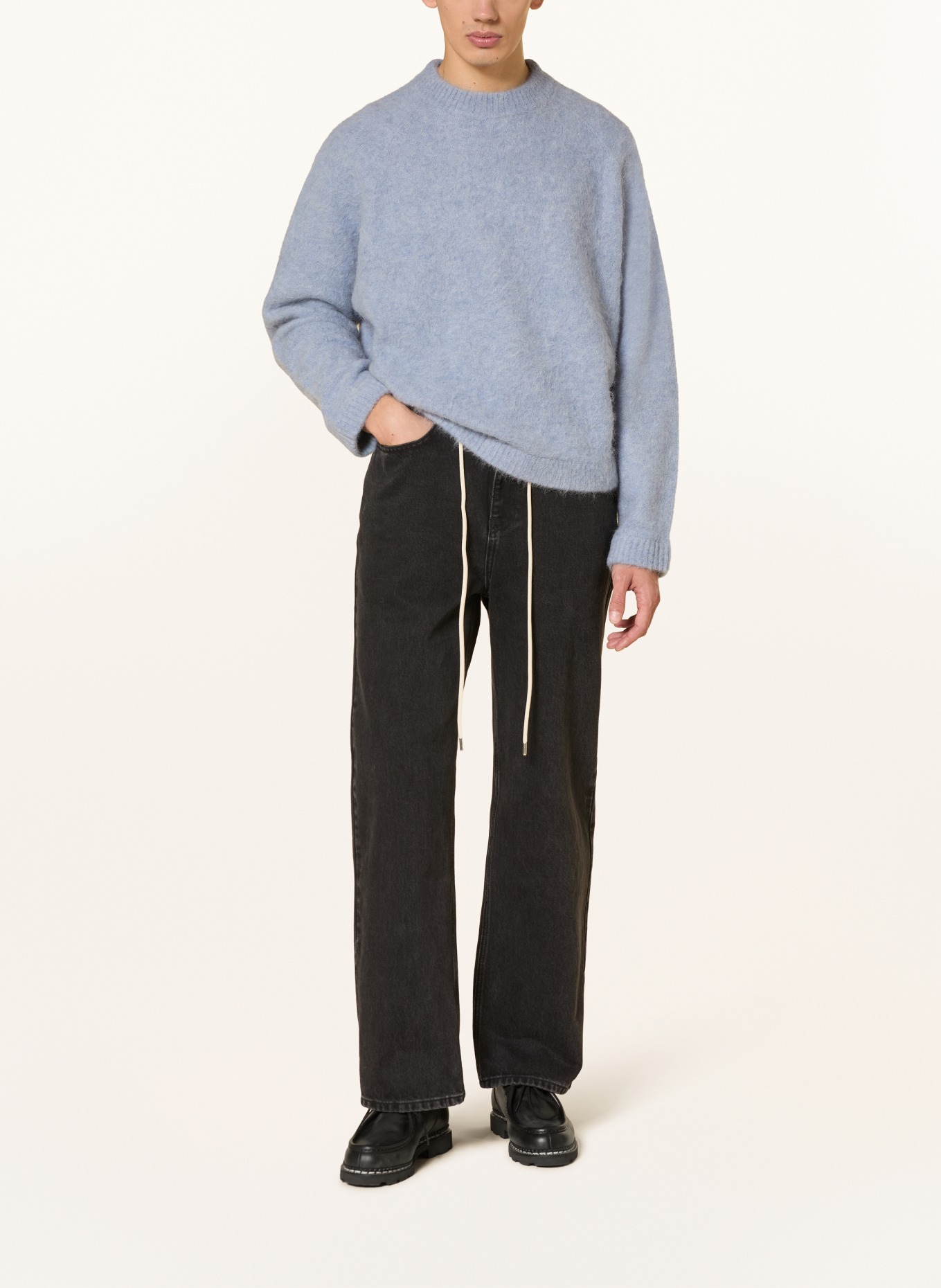 about:blank Trui van alpaca: BLAUWGRIJS