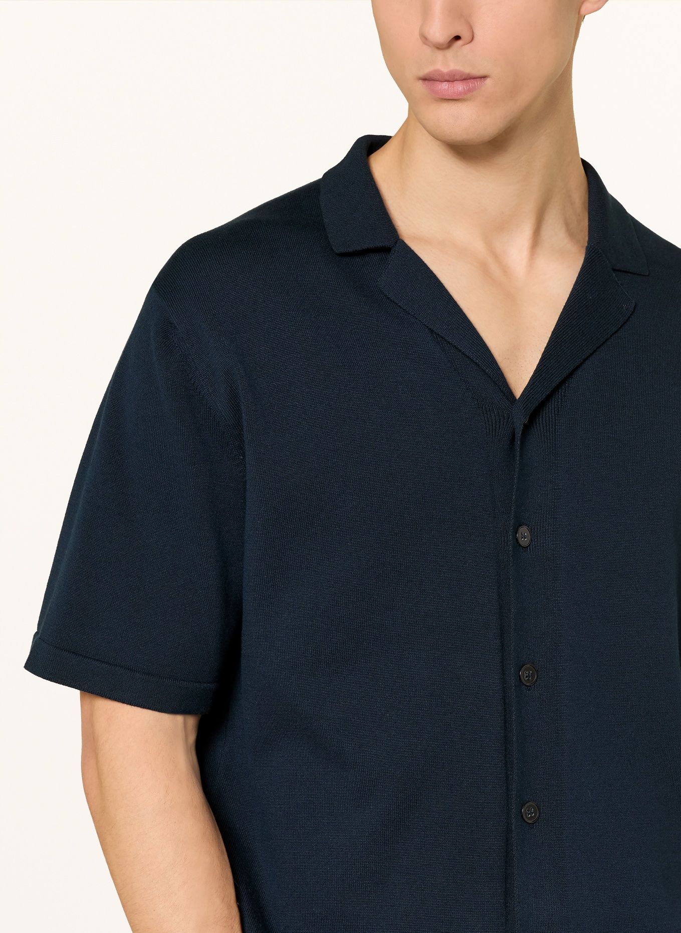 seidensticker Strick-Resorthemd Regular Fit: DUNKELBLAU