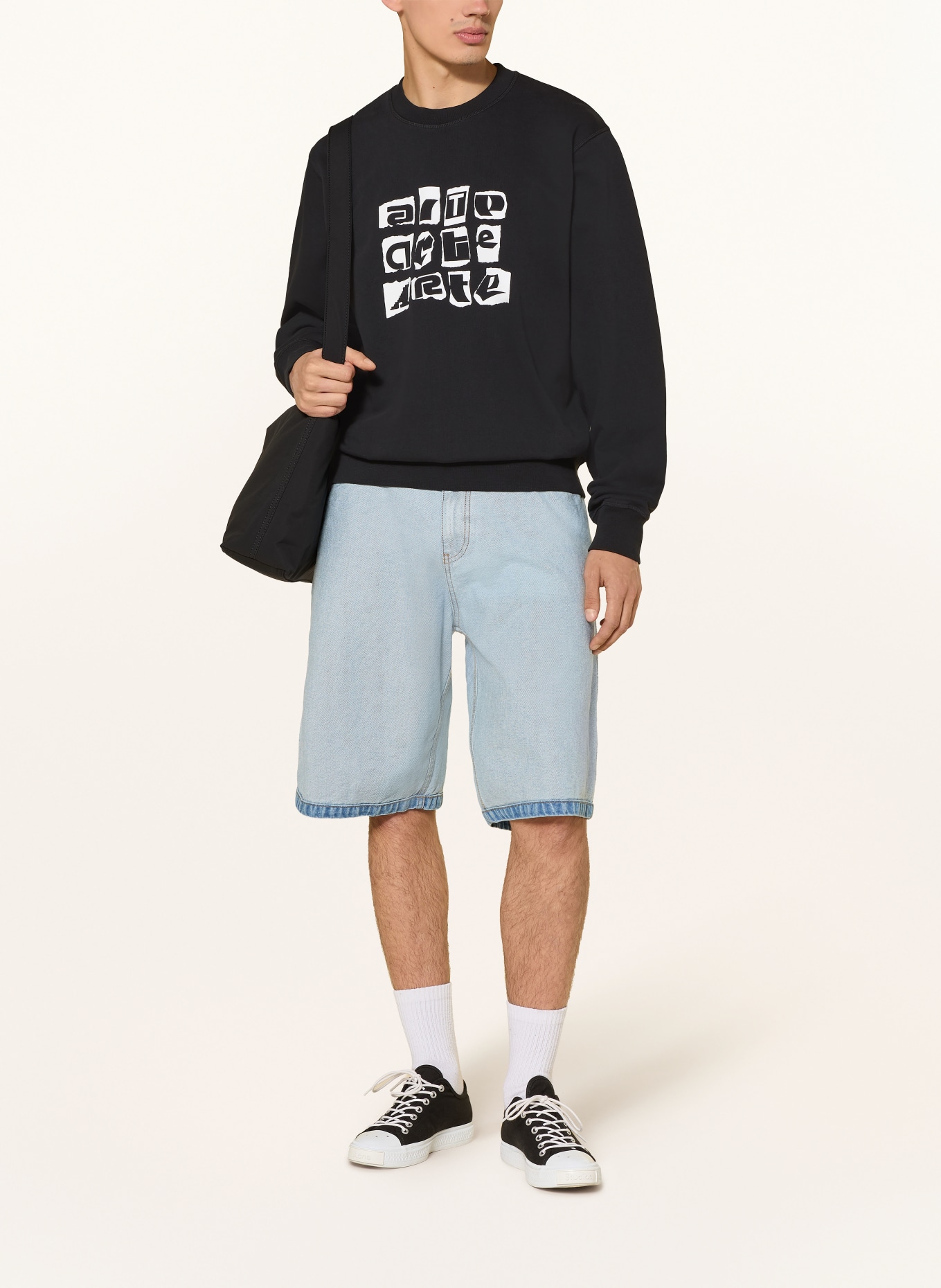 Arte Antwerp Sweatshirt: SCHWARZ / WEISS