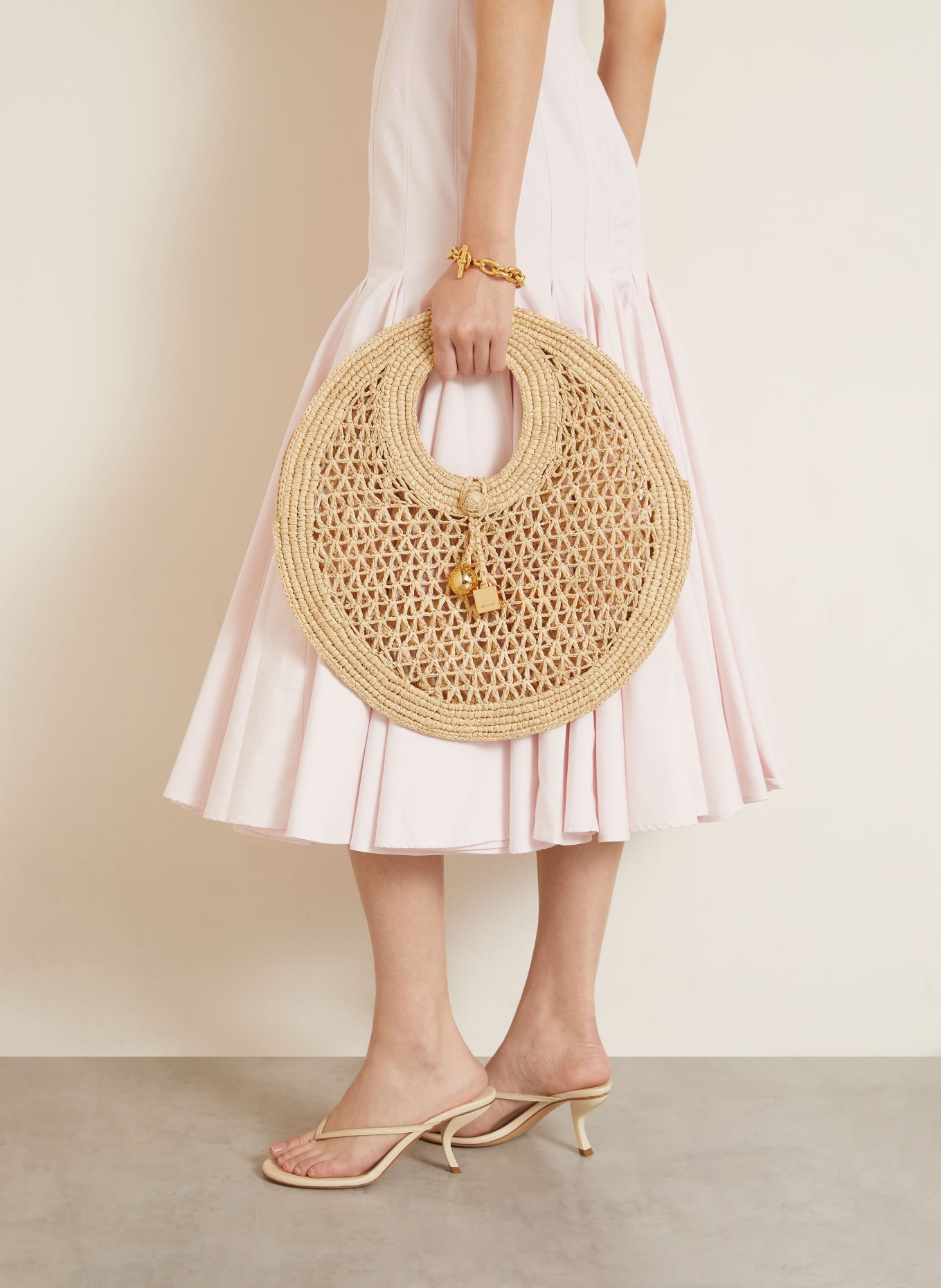 JACQUEMUS Shopper LE PETIT ROND SPIAGGIA: HELLBRAUN