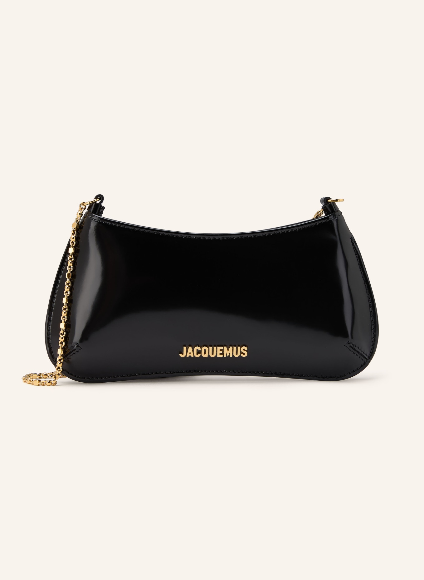 JACQUEMUS Sac à bandoulière LE PETIT BISOU CHAINE: NOIR / OR