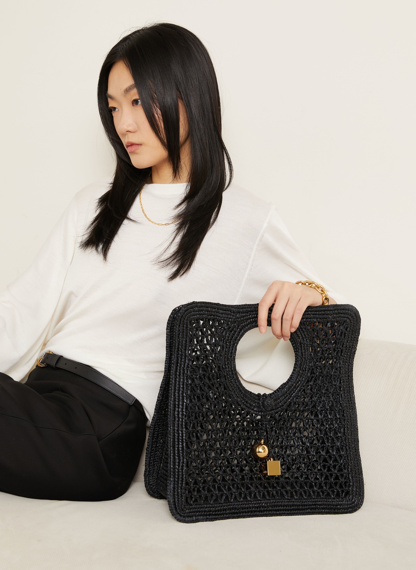 JACQUEMUS Handtasche LE PETIT CARRE: SCHWARZ