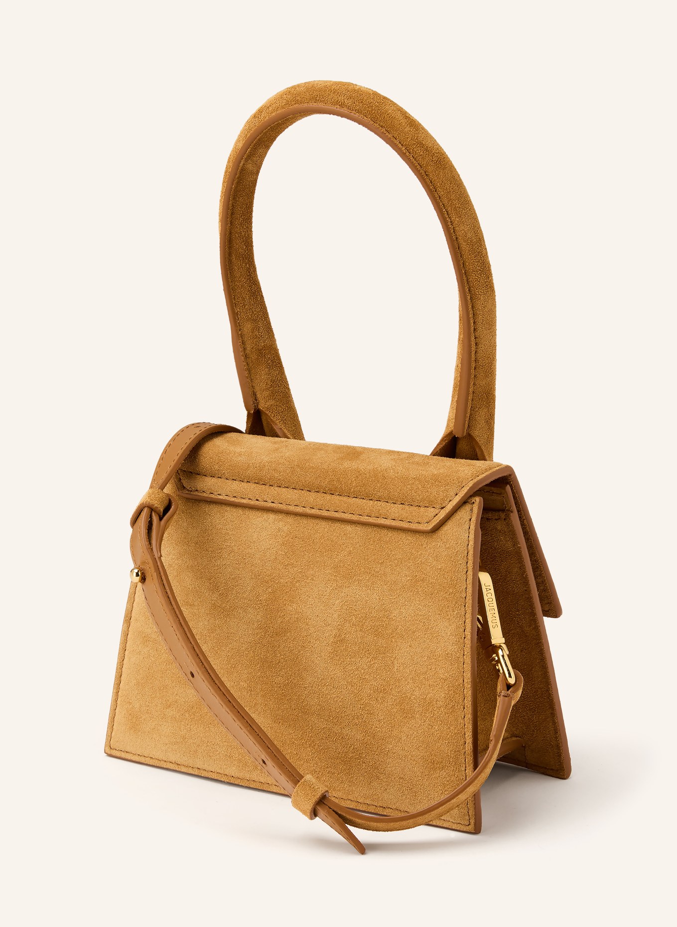 JACQUEMUS Schoudertas LE CHIQUITO MOYEN: COGNAC / GOUD