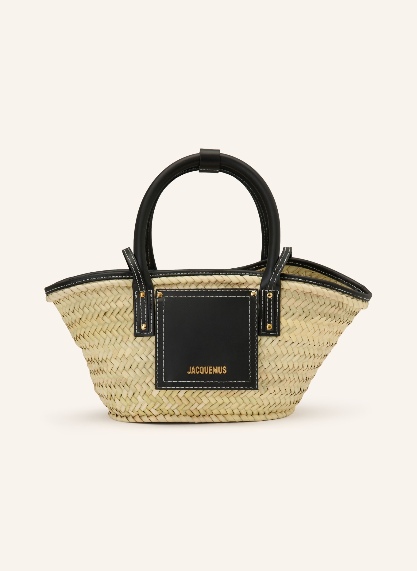JACQUEMUS Boodschappentas LE PETIT PANIER SOLI: BEIGE / ZWART