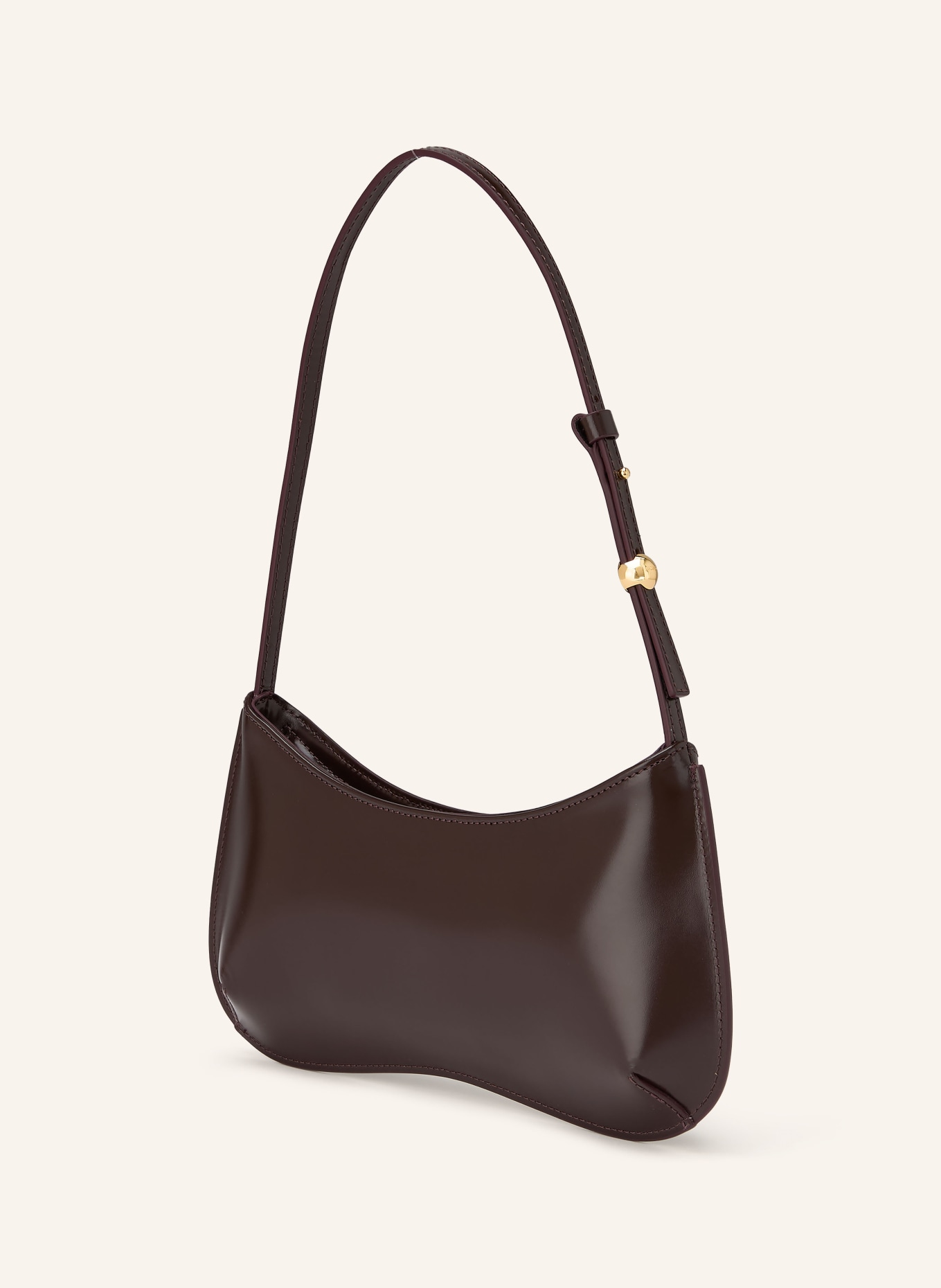 JACQUEMUS Sac à bandoulière LE BISOU: ROUGE FONCÉ / OR