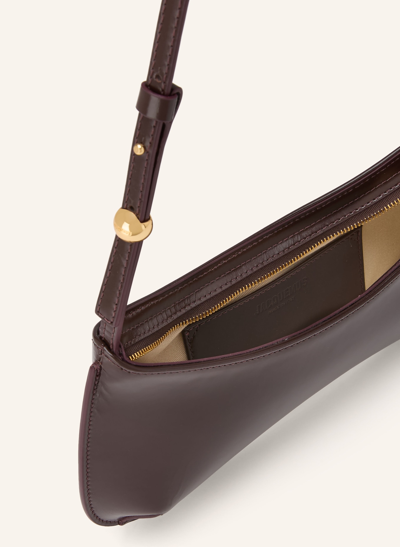 JACQUEMUS Sac à bandoulière LE BISOU: ROUGE FONCÉ / OR