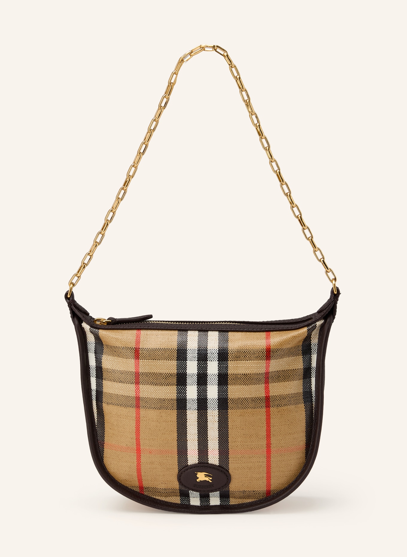 JACQUEMUS Schoudertas LE BAMBINO LONG: MARRON FONCÉ / GOUD