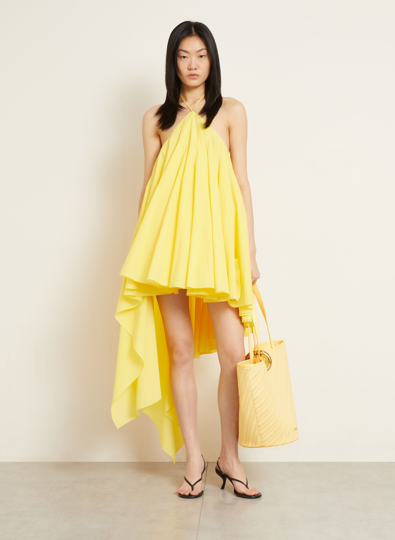 JACQUEMUS Torba na zakupy LE BAMBOLA: JASNOŻÓŁTY / ZŁOTY