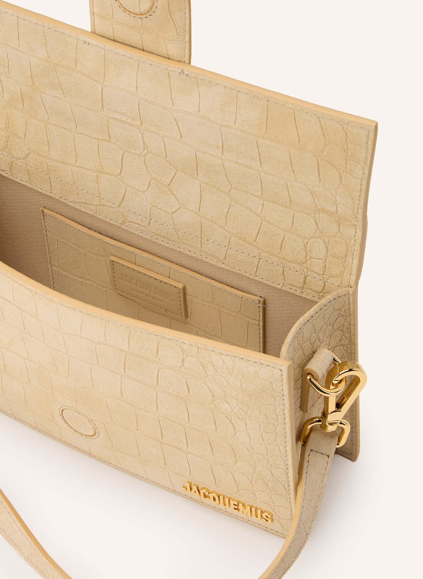 JACQUEMUS Sac à main LE GRAND BAMBINO: BEIGE / OR