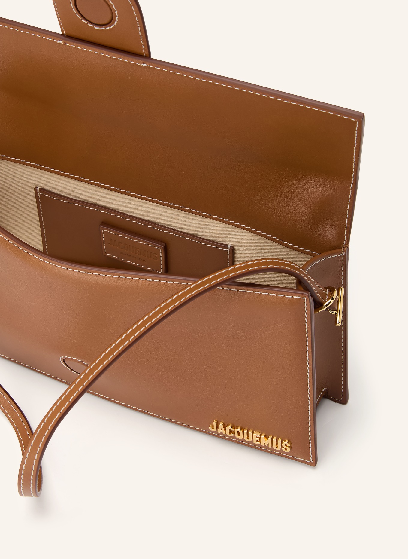 JACQUEMUS Torba na ramię LE BAMBINO: BRĄZOWY / ZŁOTY