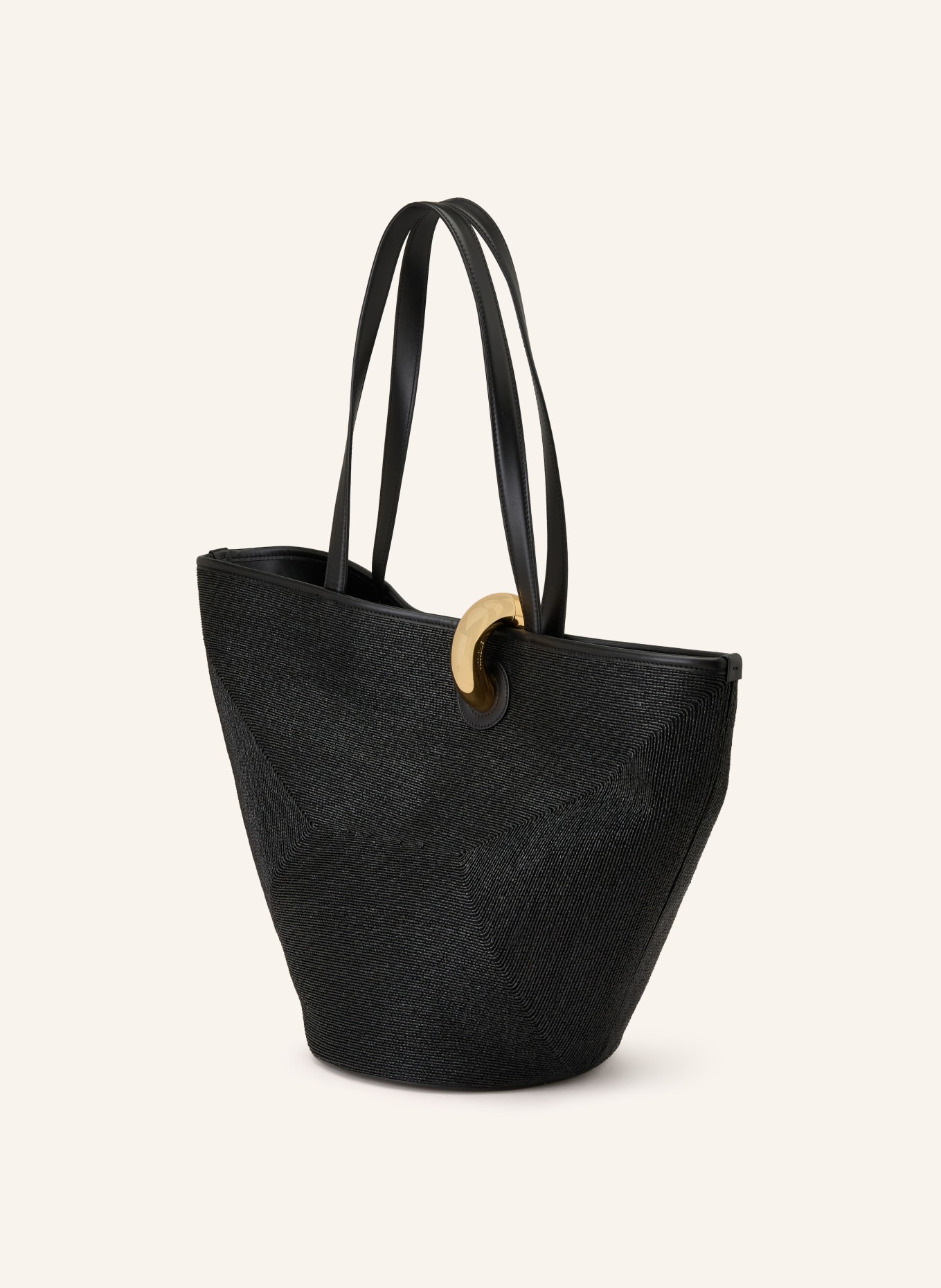 JACQUEMUS Sac cabas LE BAMBOLA: NOIR / OR