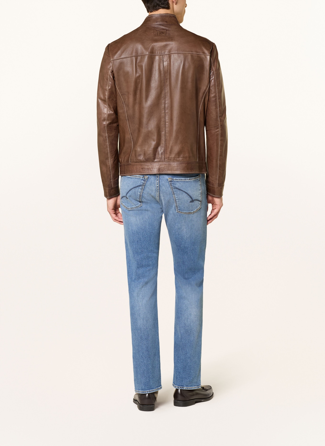 MILESTONE Lederjacke MSETHAN: BRAUN