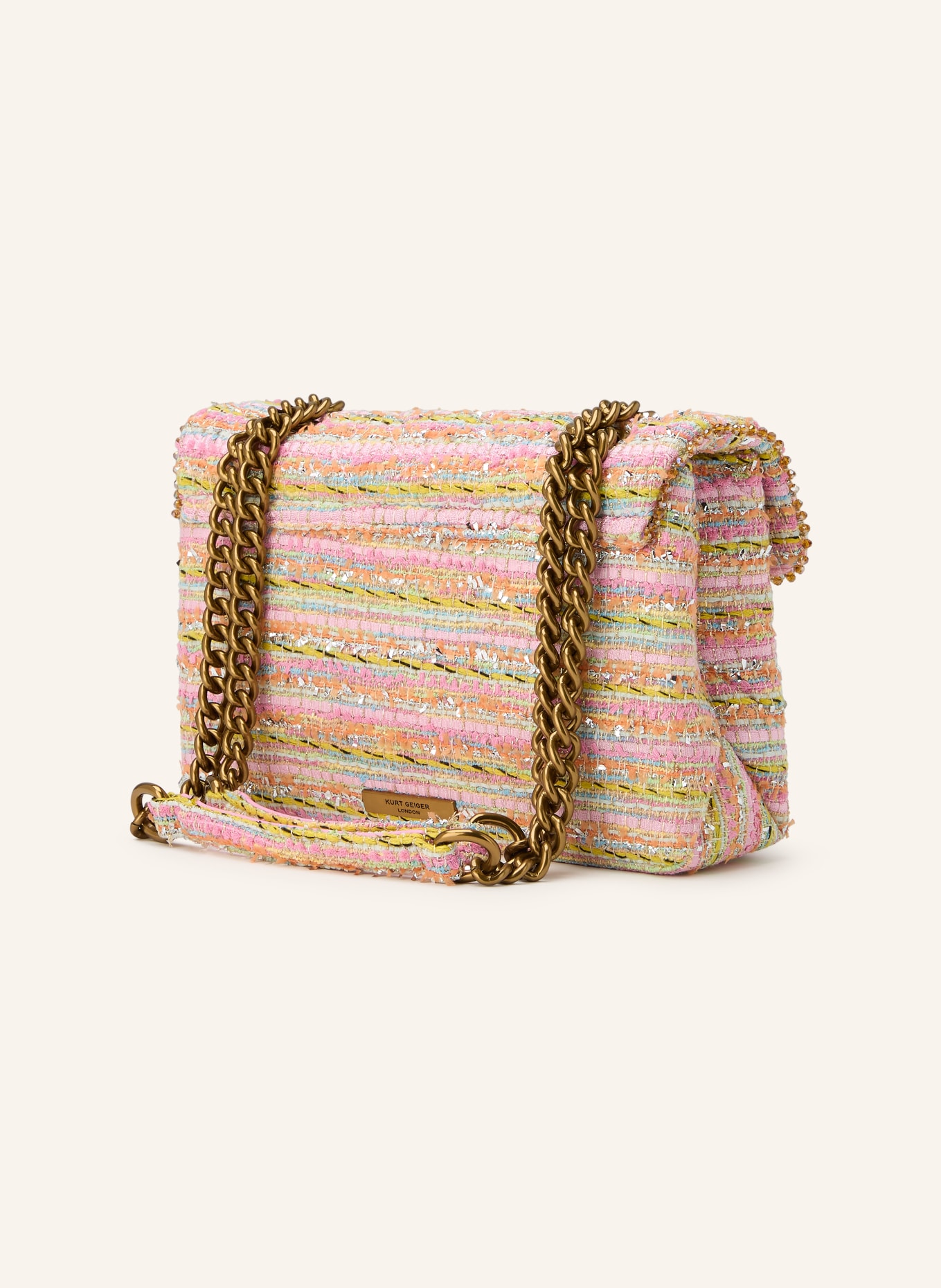 KURT GEIGER KENSINGTON shoulder bag: PINK / GOLD / LIGHT BLUE