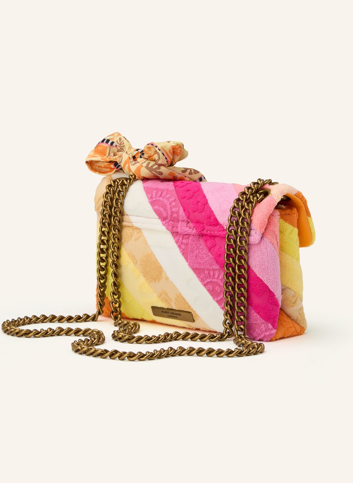 KURT GEIGER Umhängetasche KENSINGTON MINI: PINK / GOLD / GELB
