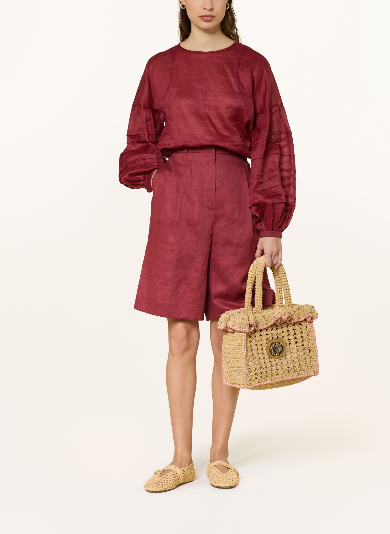 KURT GEIGER Torba CHELSA LARGE z kamieniami ozdobnymi: BEŻOWY / ZŁOTY / BLADORÓŻOWY