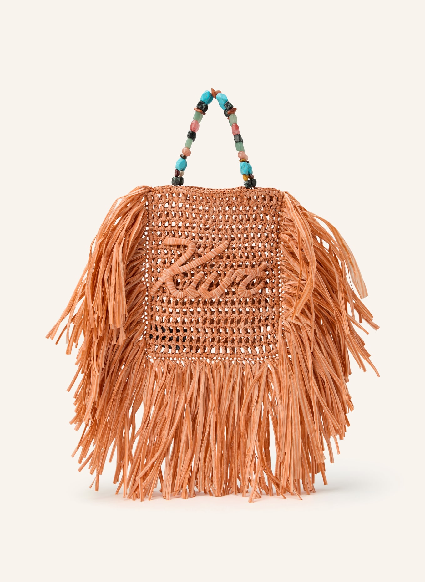 KURT GEIGER KURT MINI handbag with decorative pearls: SALMON