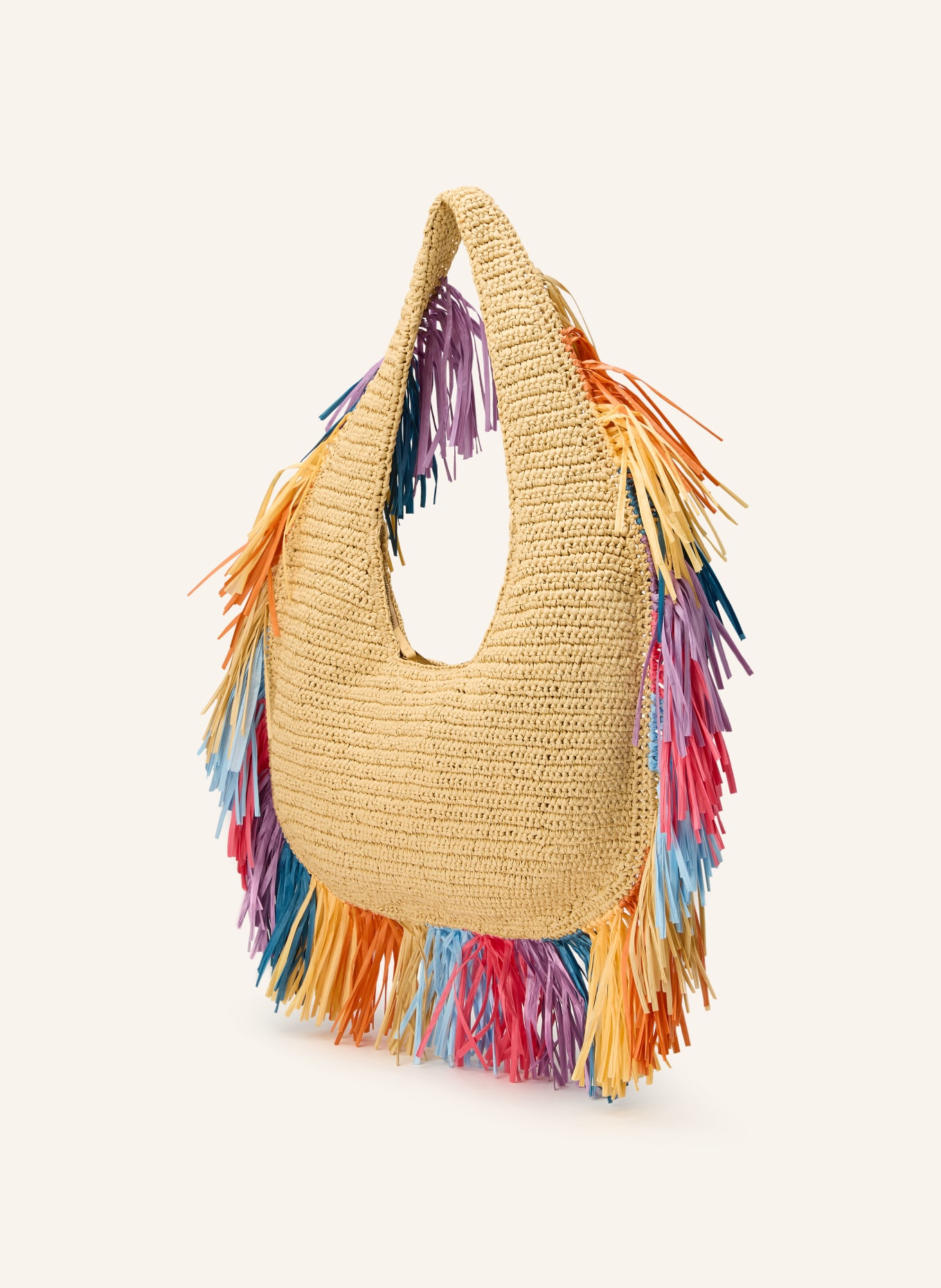 KURT GEIGER KURT LARGE drawstring bag: BEIGE / PINK / LIGHT BLUE