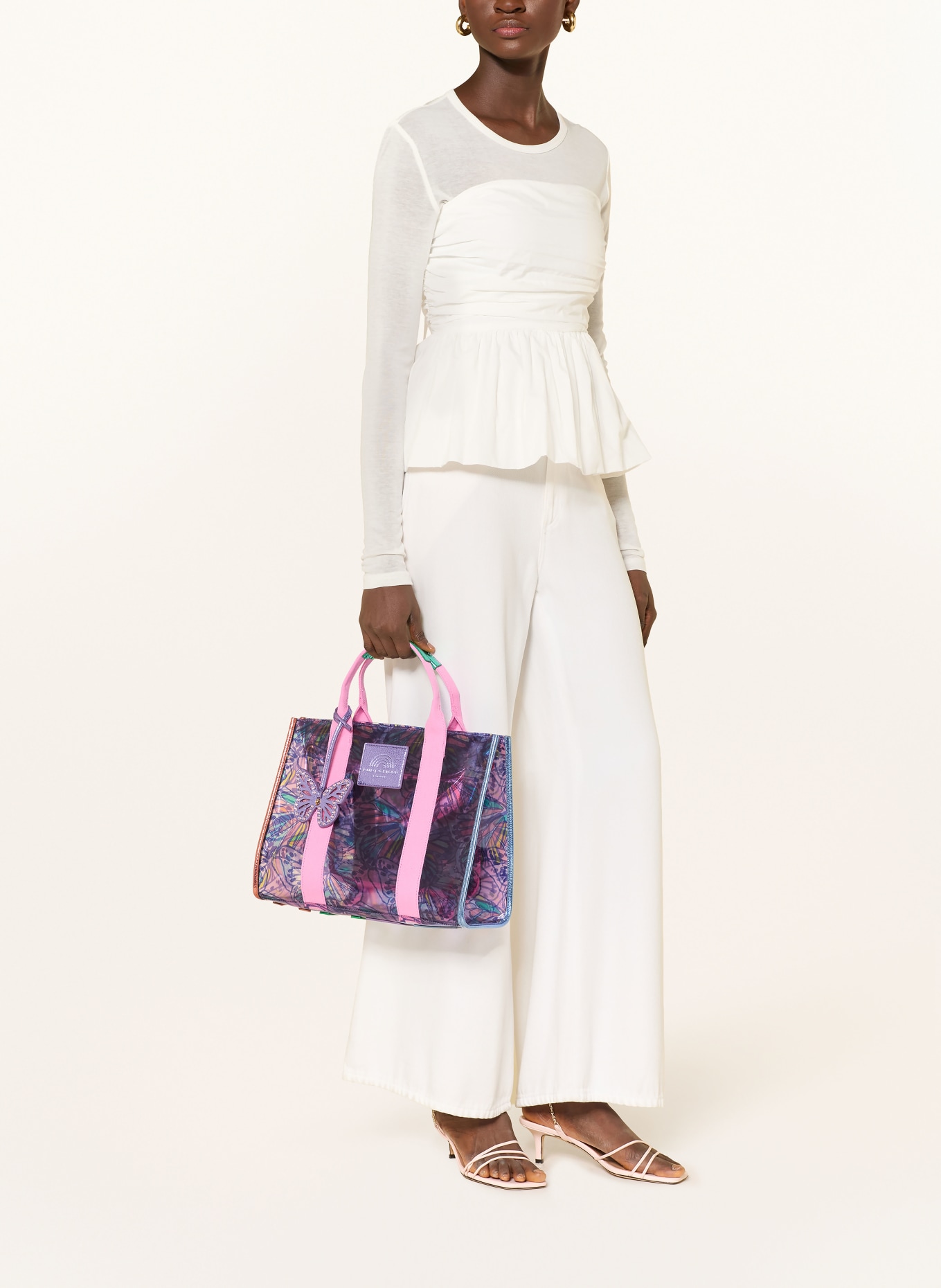 KURT GEIGER Handtas SOUTHBANK: DONKERPAARS / ROZE / ORANJE