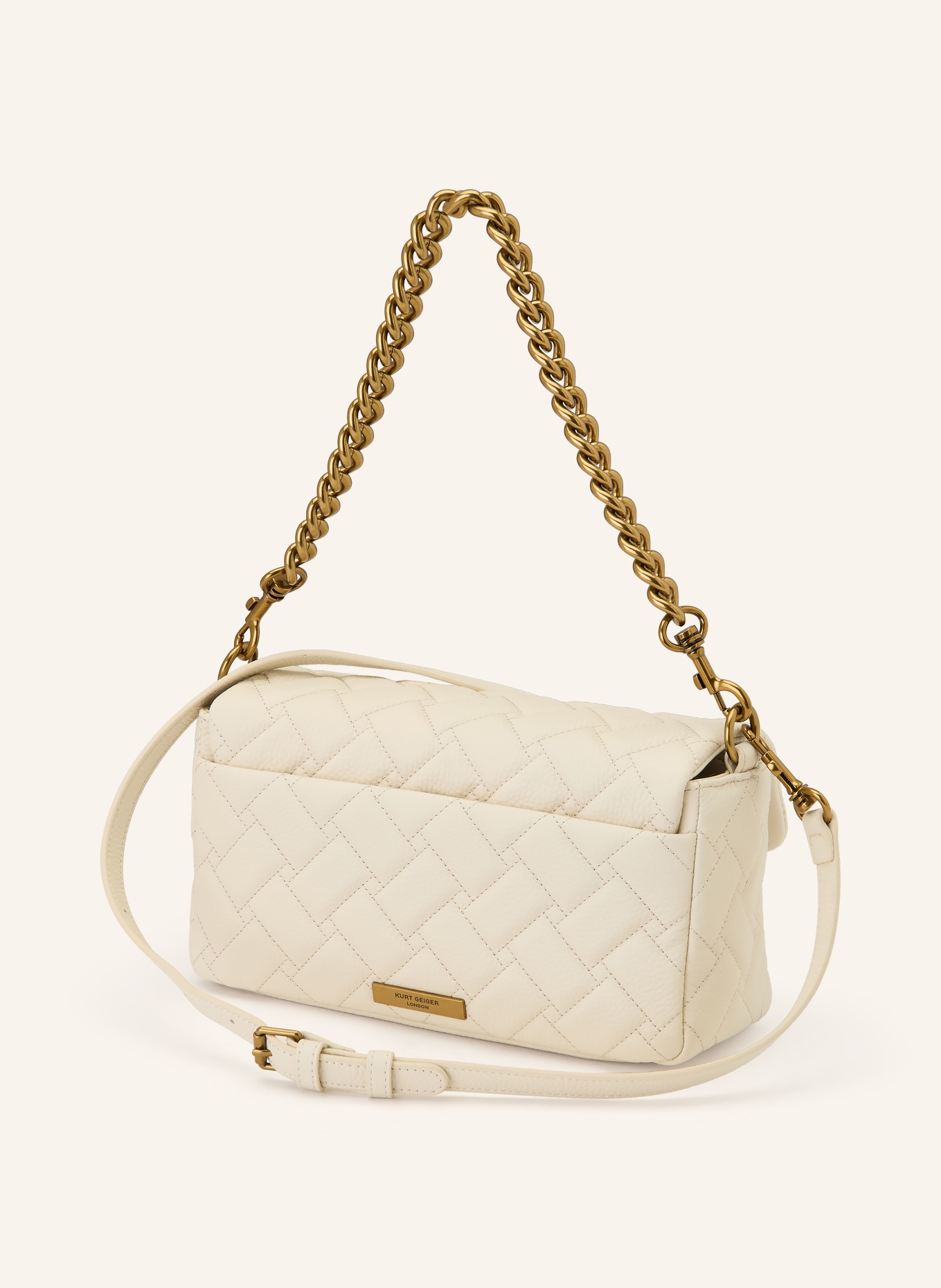 KURT GEIGER Kabelka PIMLICO s ozdobnými kameny: KRÉMOVÁ