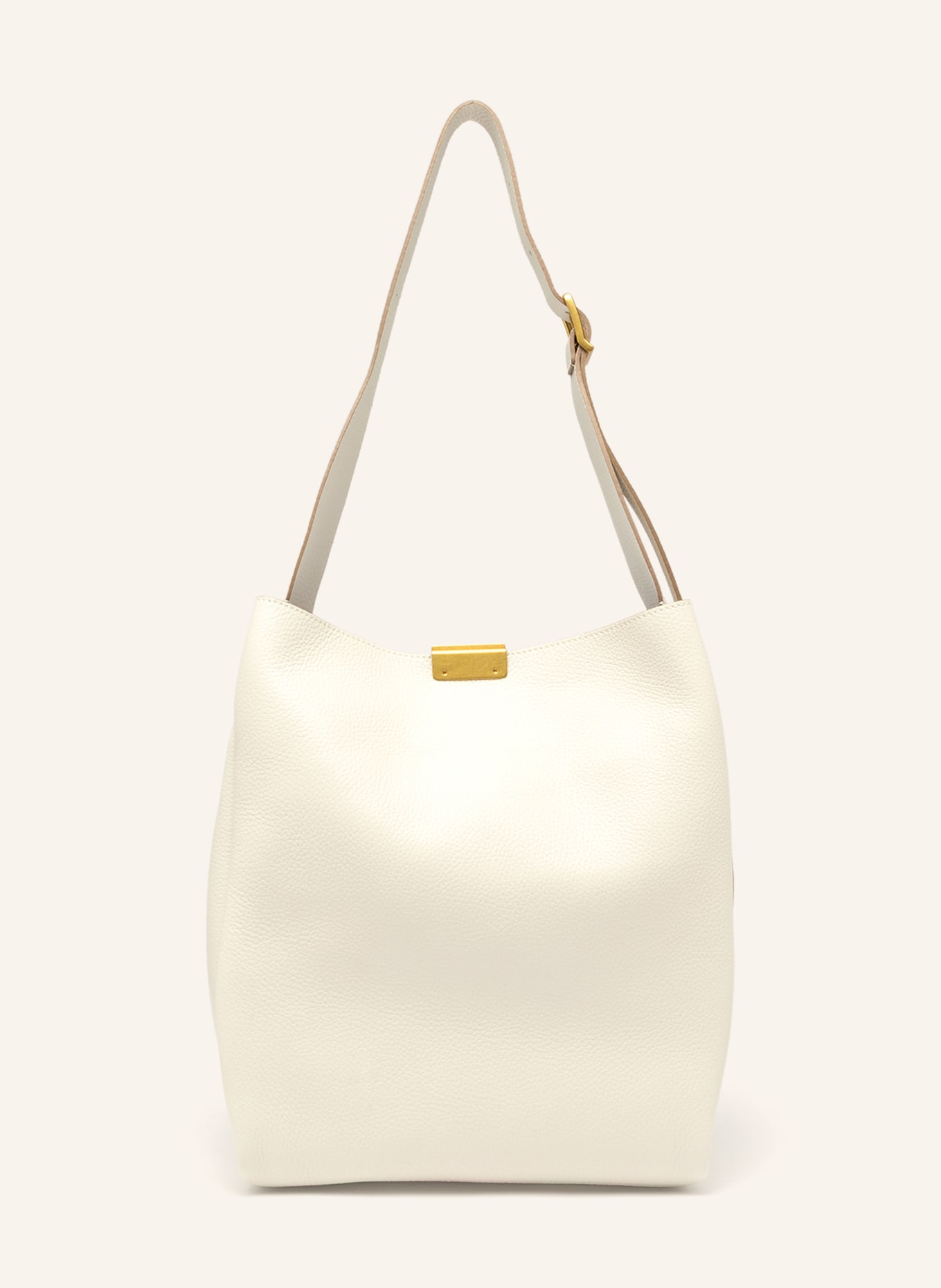 GIANNI CHIARINI JO MEDIUM drawstring bag: ECRU / GOLD