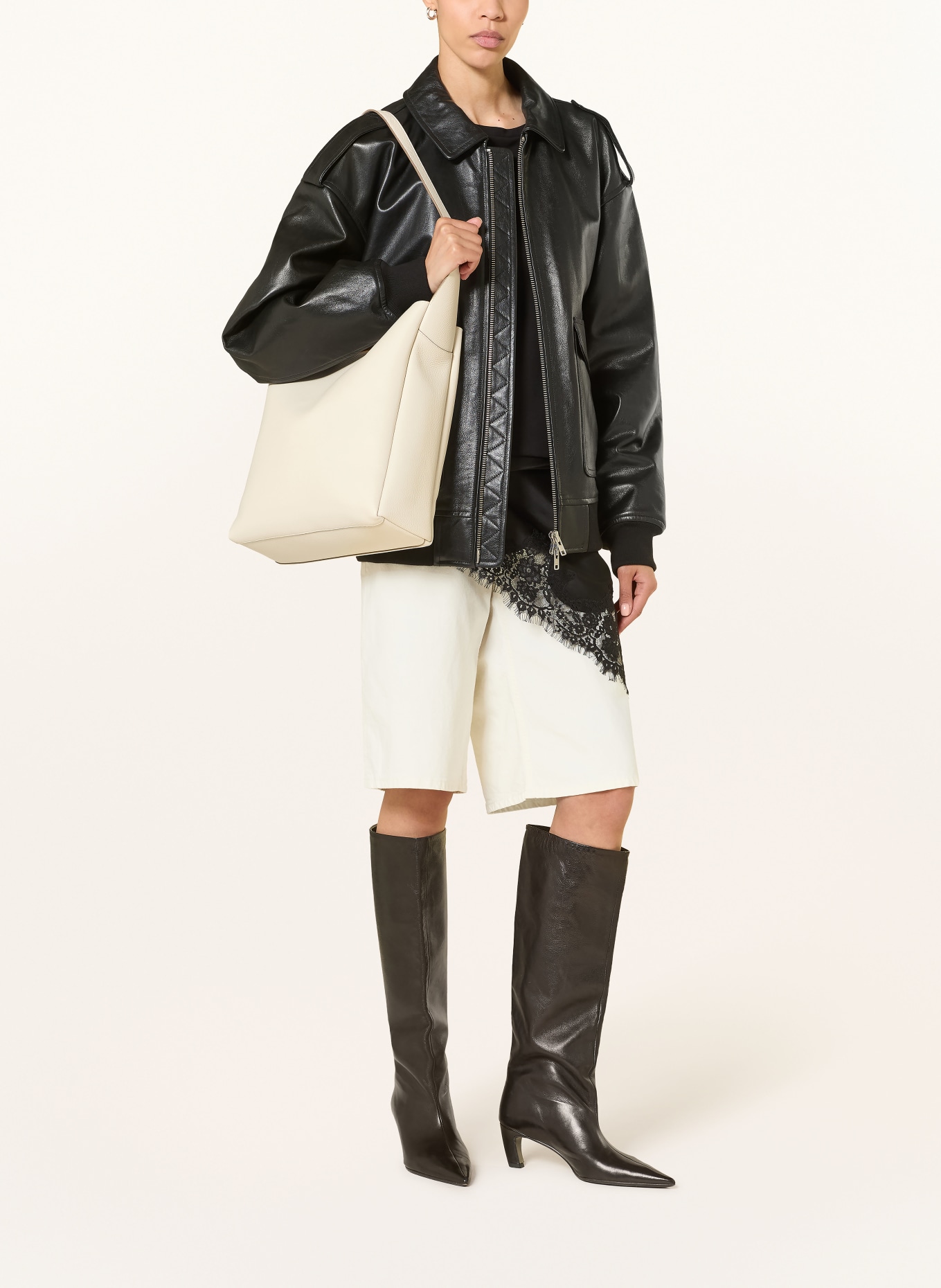 GIANNI CHIARINI Tas JO MEDIUM: ECRU / GOUD