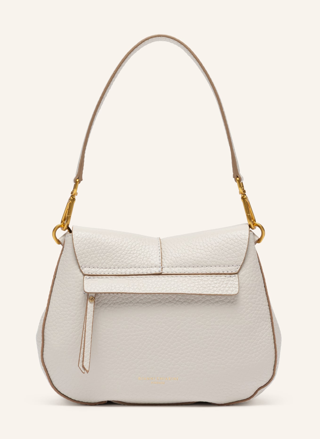 GIANNI CHIARINI HELENA Shoulder Bag: CREAM / GOLD / LIGHT BROWN