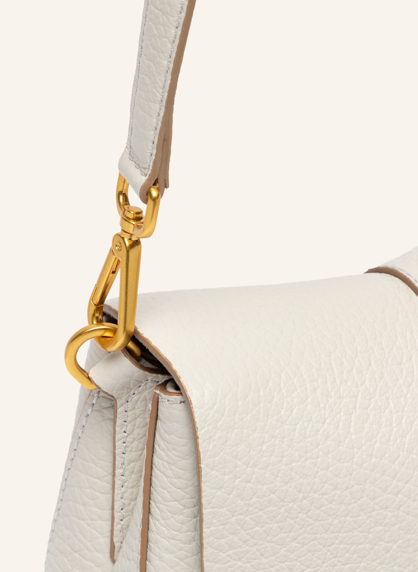 GIANNI CHIARINI HELENA Shoulder Bag: CREAM / GOLD / LIGHT BROWN
