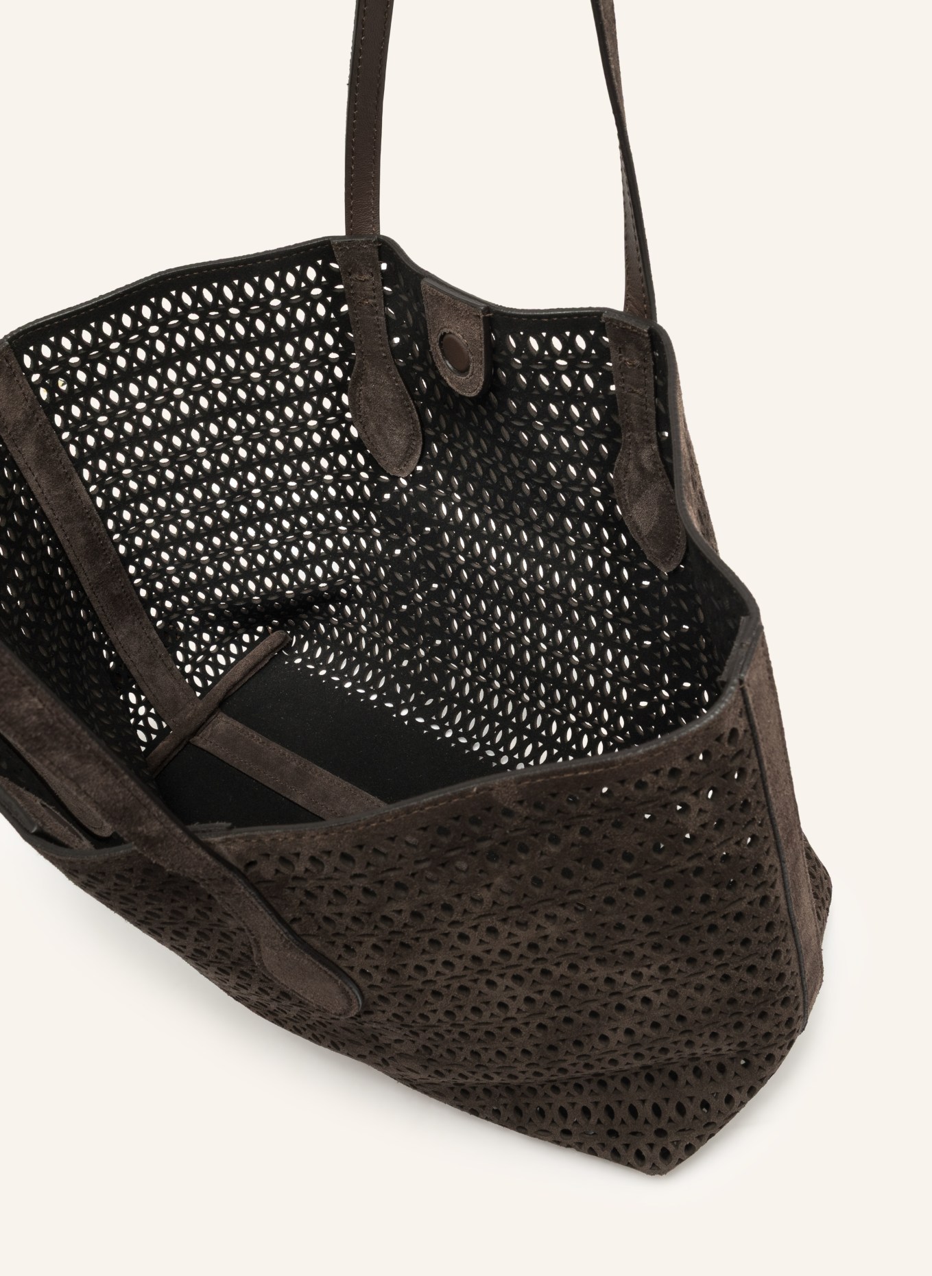 GIANNI CHIARINI Torba z kieszonką i wycięciami: CIEMNOBRĄZOWY