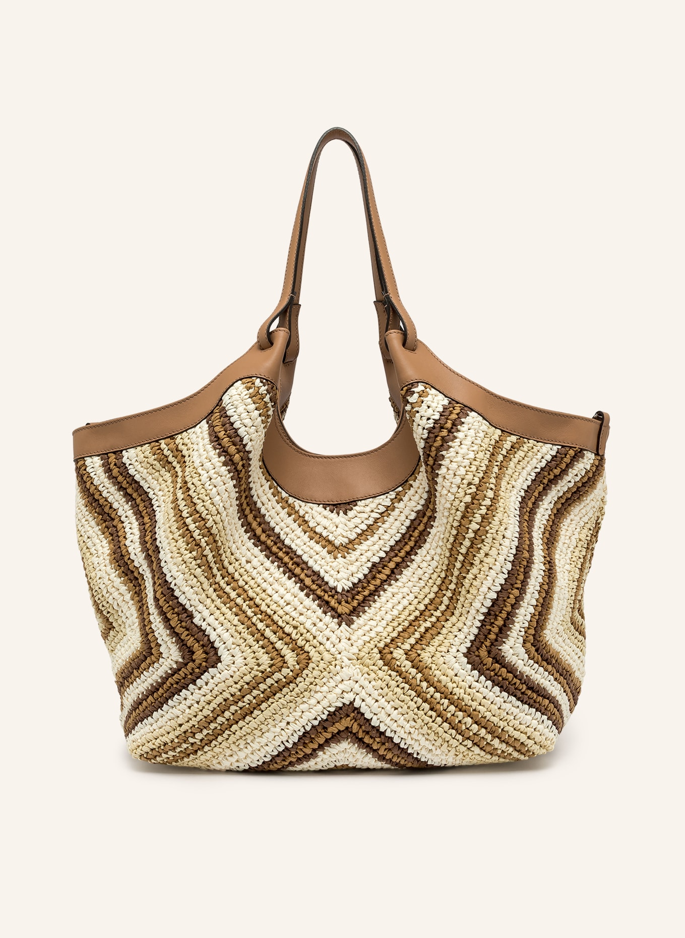 GIANNI CHIARINI Beuteltasche mit Pouch: CAMEL / HELLBRAUN / DUNKELBRAUN