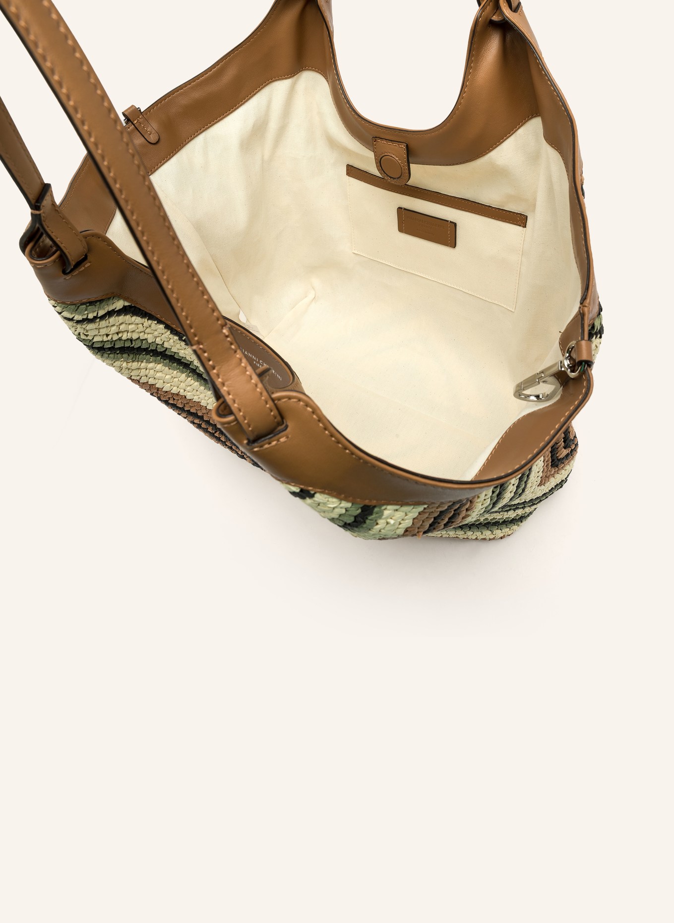 GIANNI CHIARINI Beuteltasche mit Pouch: BRAUN / HELLBRAUN / HELLGRÜN