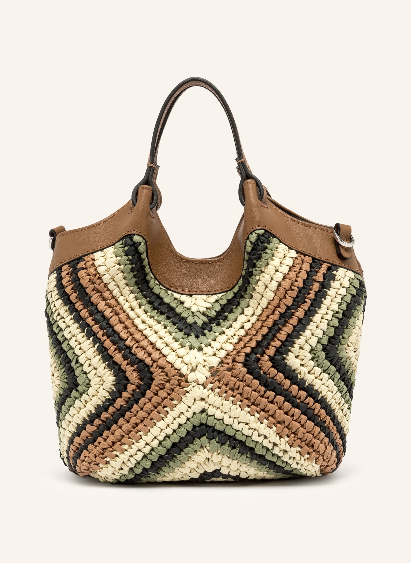 GIANNI CHIARINI Beuteltasche DUA MINI: CAMEL / CREME / HELLGRÜN