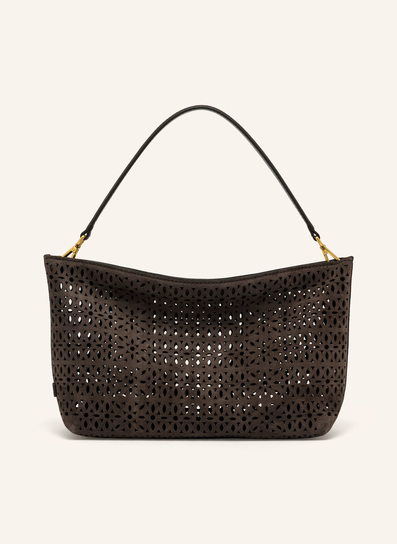 GIANNI CHIARINI Schultertasche mit Cut-outs: TAUPE / GOLD