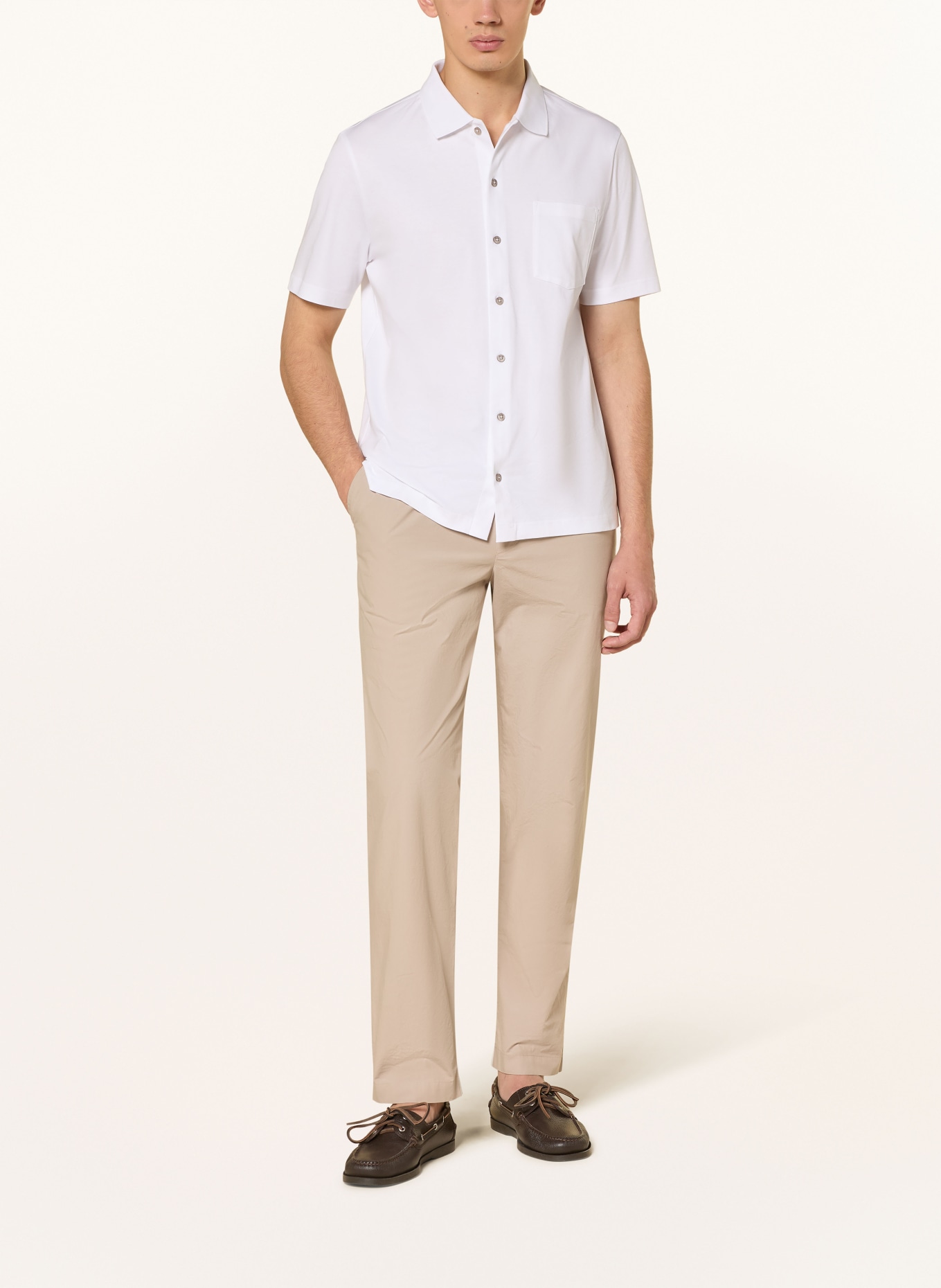 MAERZ MUENCHEN Korte mouwen shirt Regular Fit van jersey: WIT