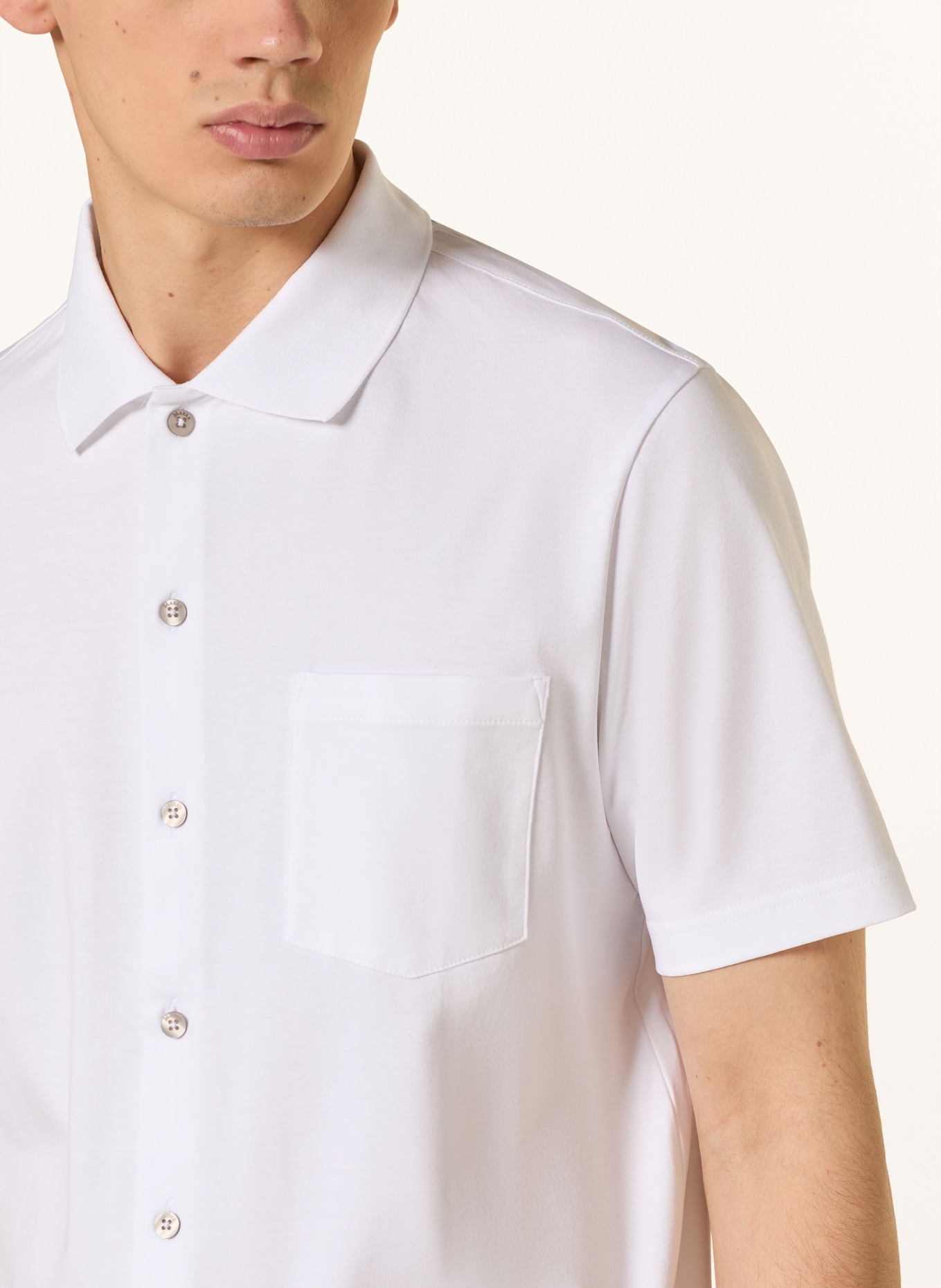 MAERZ MUENCHEN Korte mouwen shirt Regular Fit van jersey: WIT