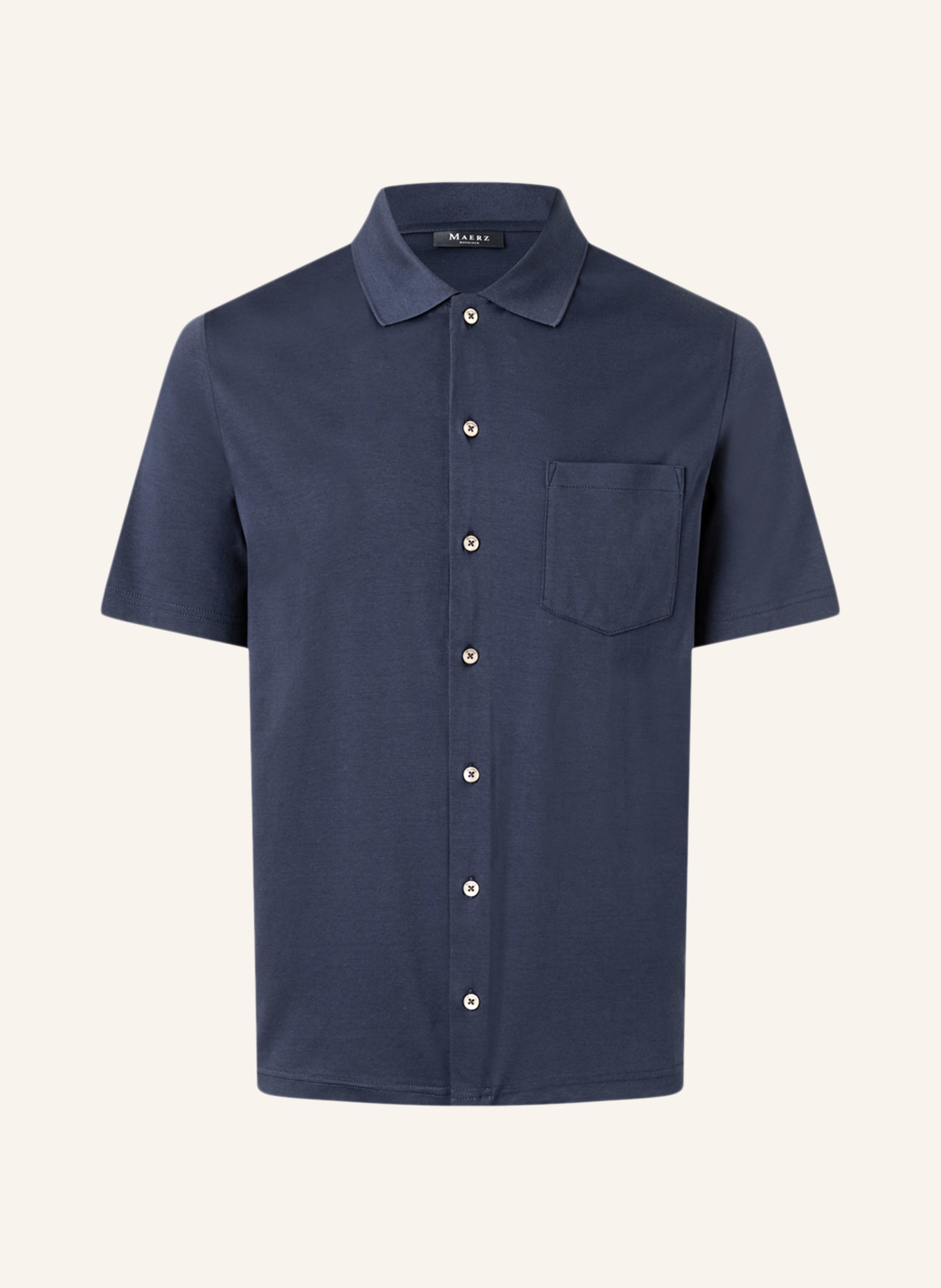 MAERZ MUENCHEN Korte mouwen shirt Regular Fit van jersey: DONKERBLAUW