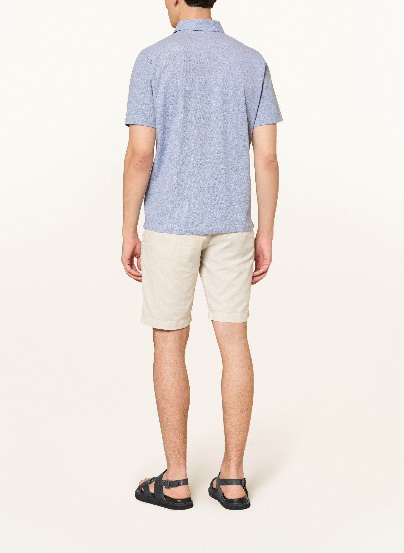 MAERZ MUENCHEN Piqué-Poloshirt: BLAU / HELLBLAU