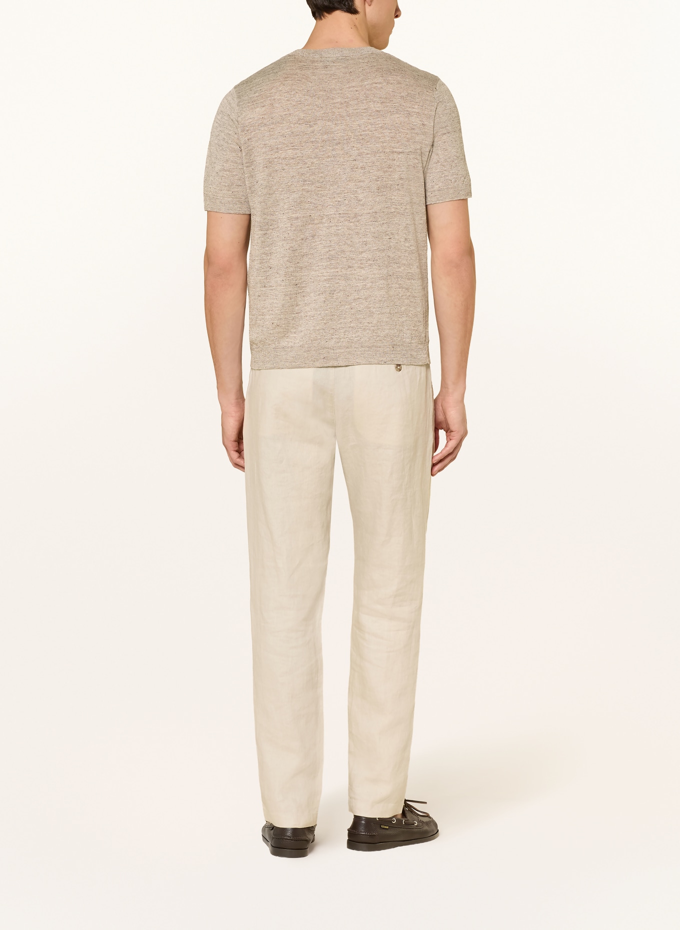 MAERZ MUENCHEN Dzianinowa koszulka z lnu: BEŻOWY