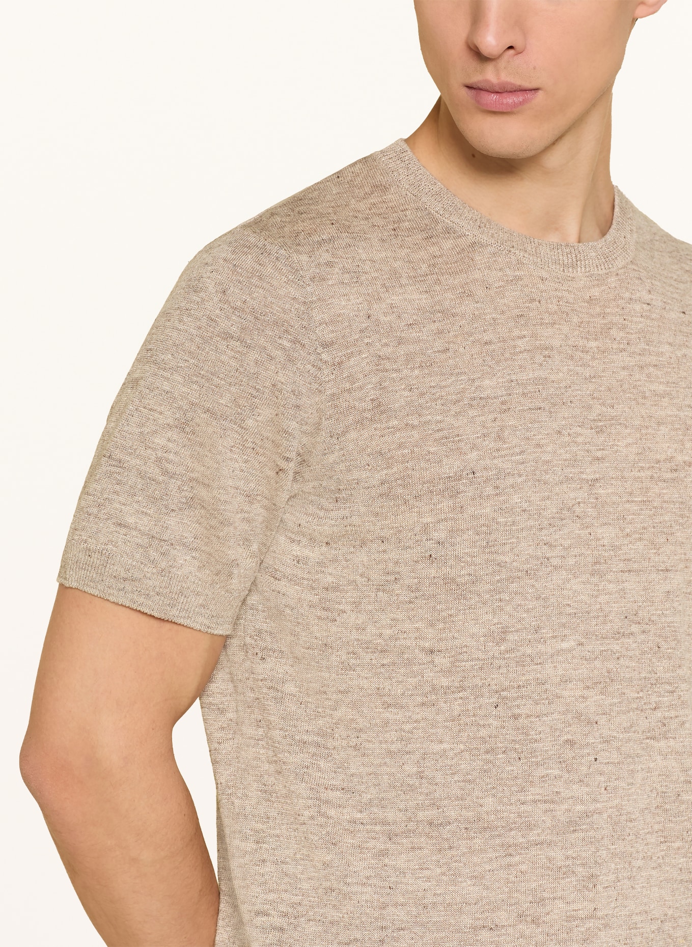 MAERZ MUENCHEN Dzianinowa koszulka z lnu: BEŻOWY