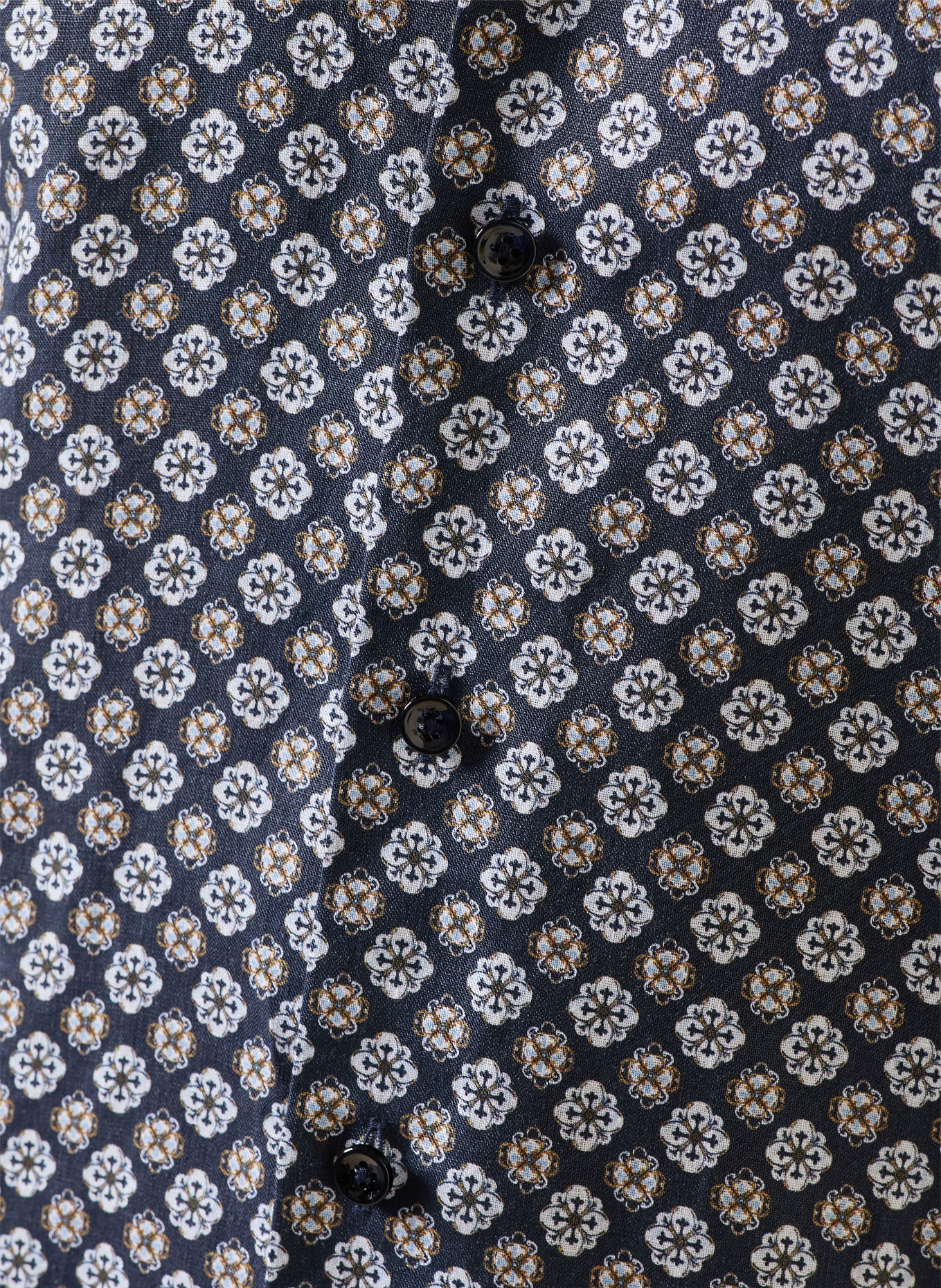 OLYMP SIGNATURE Chemise en lin coupe décontractée: BLEU FONCÉ / MARRON / BLEU CLAIR