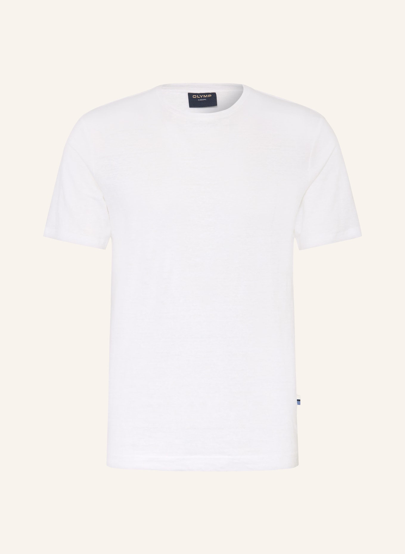 OLYMP T-Shirt aus Leinen: WEISS