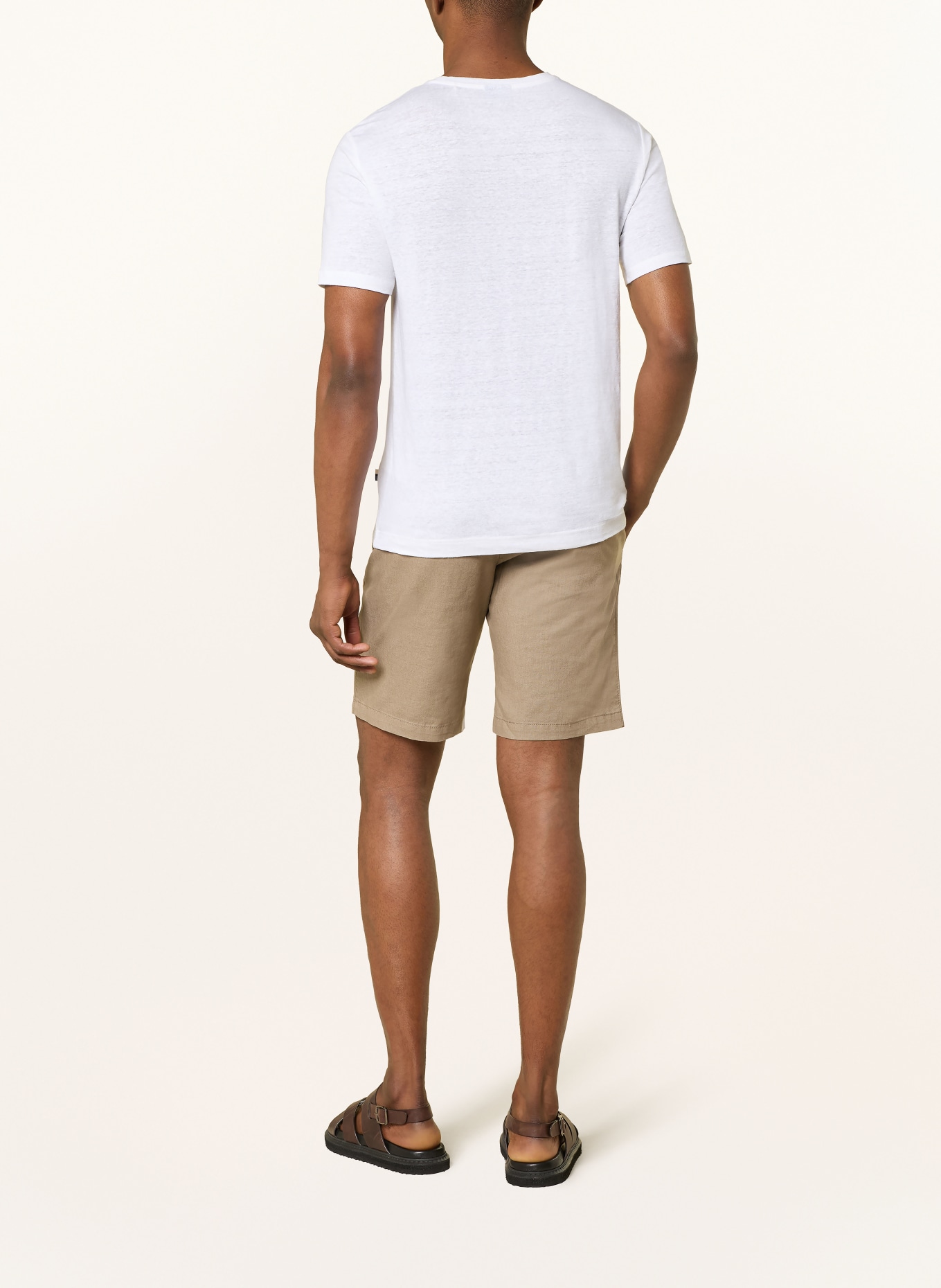 OLYMP T-Shirt aus Leinen: WEISS