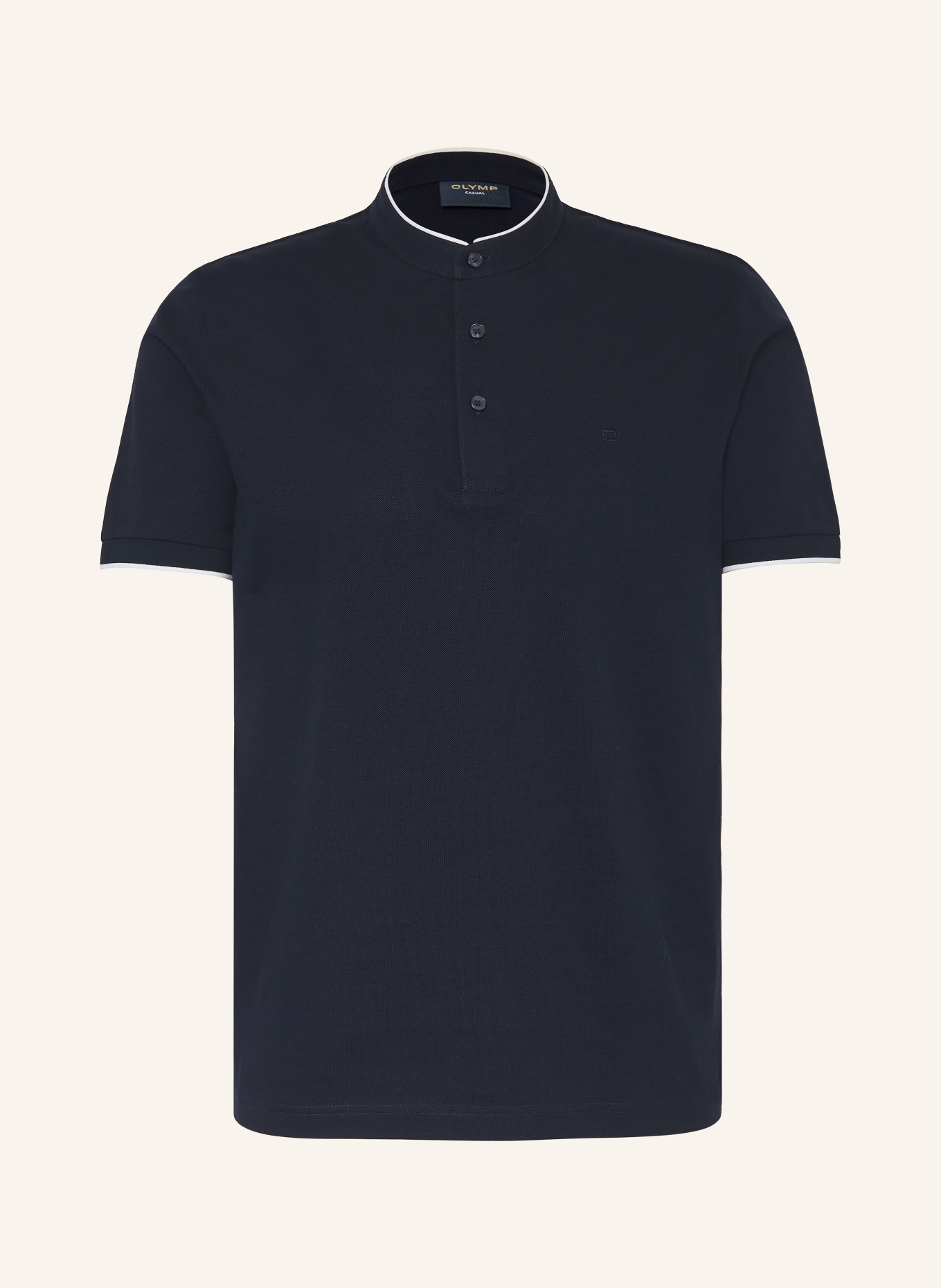 OLYMP Piqué-Poloshirt Casual regular fit: DUNKELBLAU / WEISS