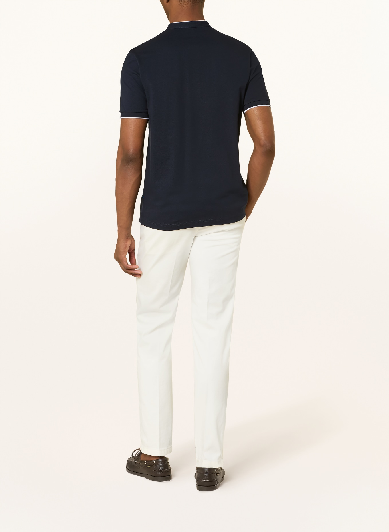 OLYMP Piqué-Poloshirt Casual regular fit: DUNKELBLAU / WEISS