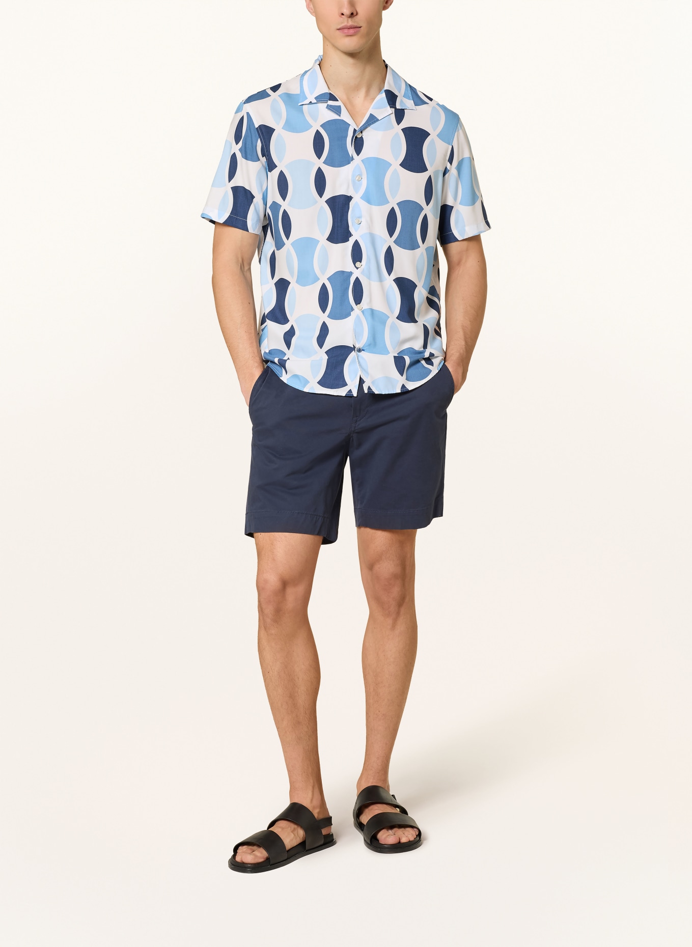 OLYMP Resorthemd Casual regular fit: WEISS / HELLBLAU / BLAU