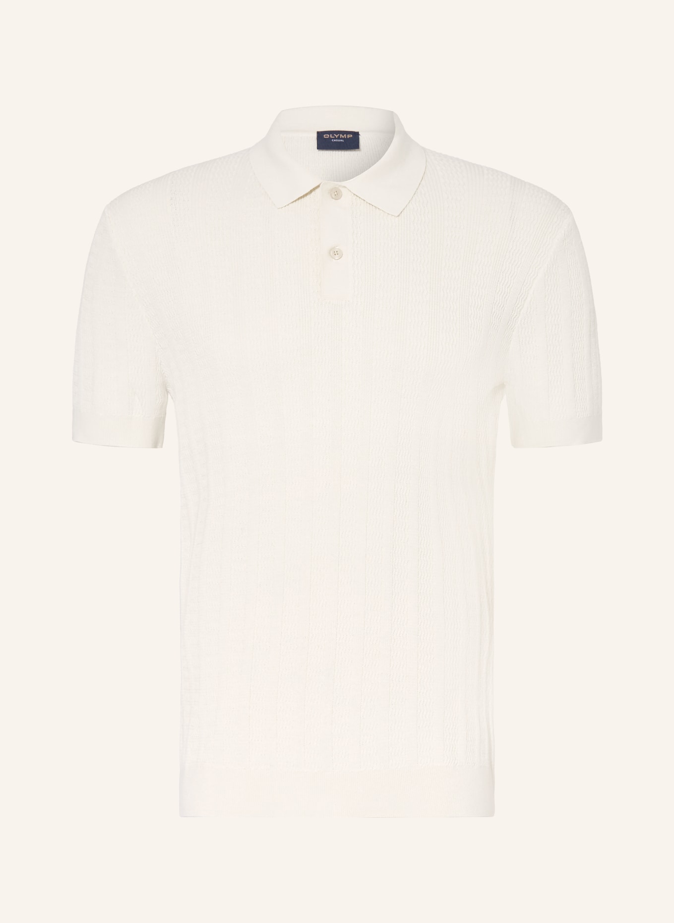 OLYMP Strick-Poloshirt: WEISS