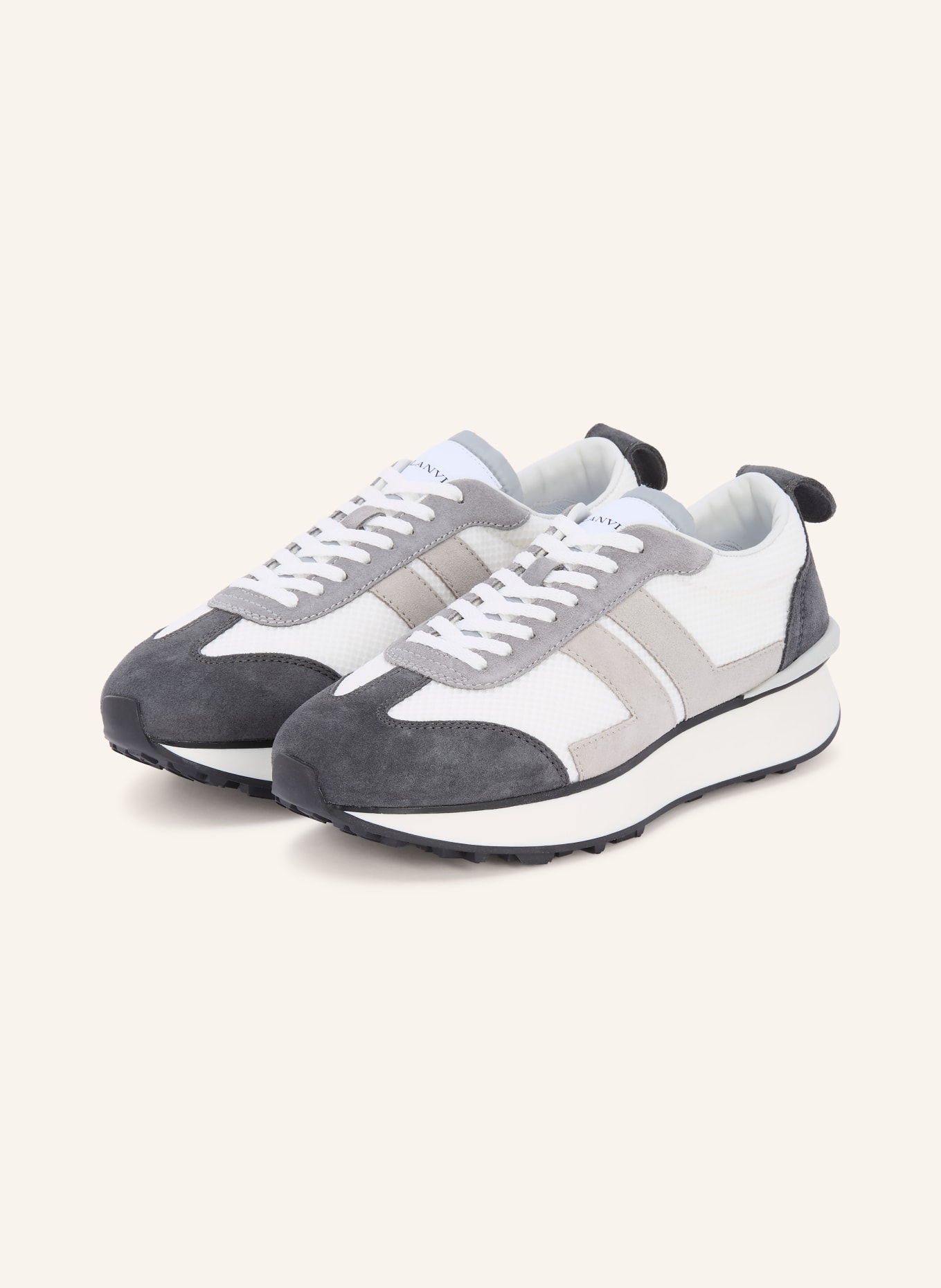 LANVIN Sneaker BUMPR: HELLGRAU / BLAUGRAU / WEISS