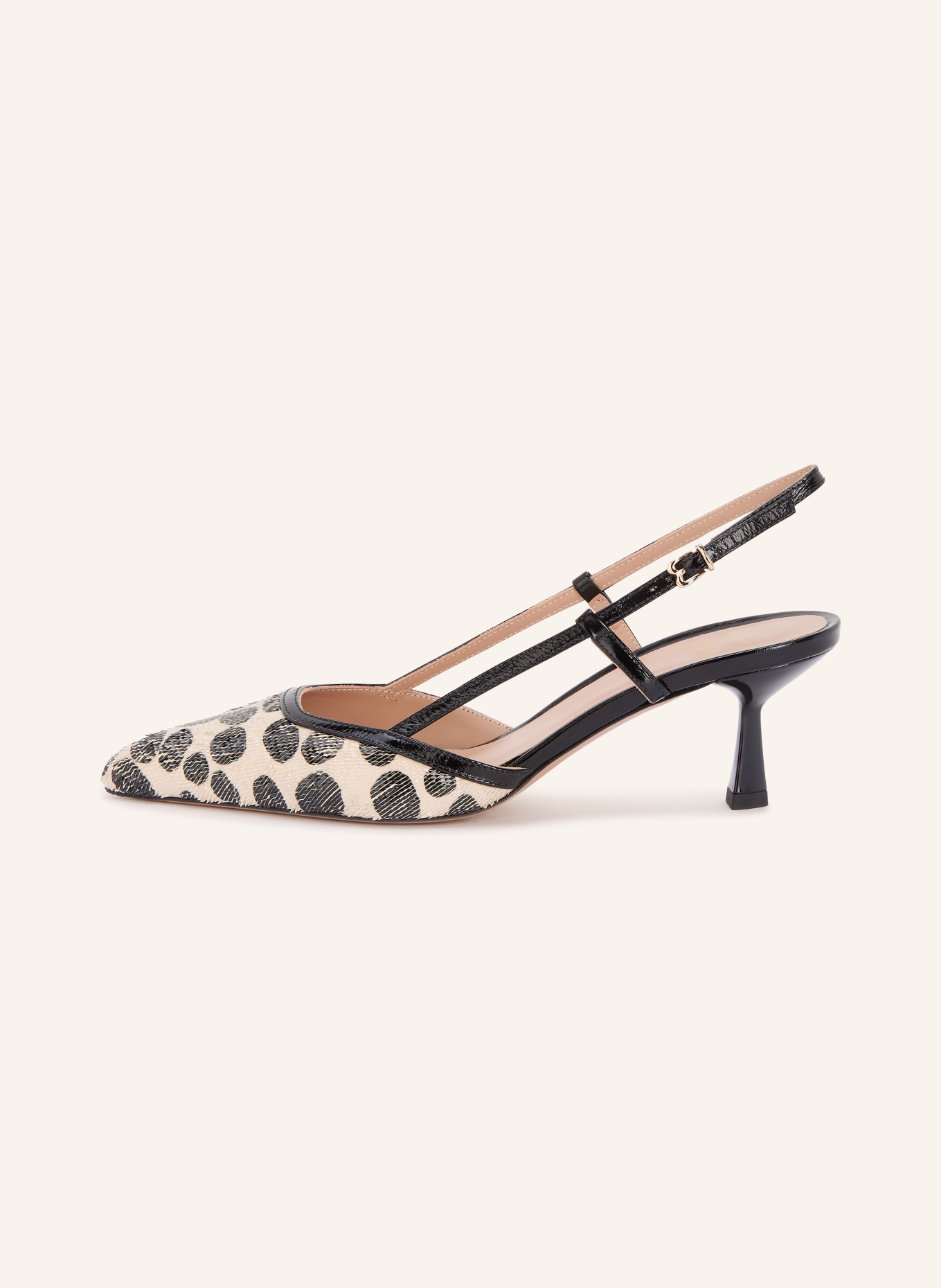 FESTA Slingpumps DORA POLKA: BEIGE / SCHWARZ