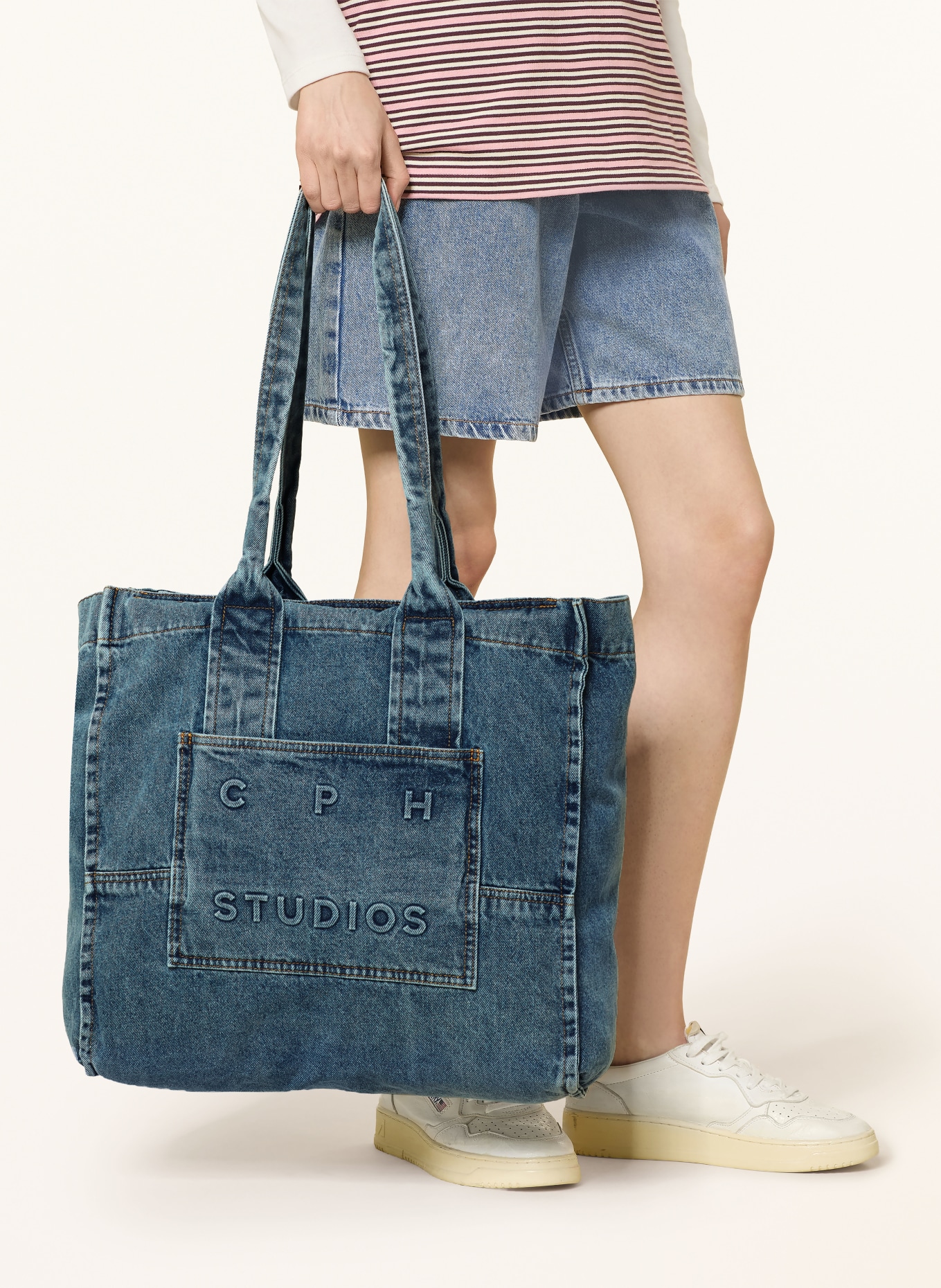 COPENHAGEN STUDIOS Shopper CPH 5 DENIM: BLAU