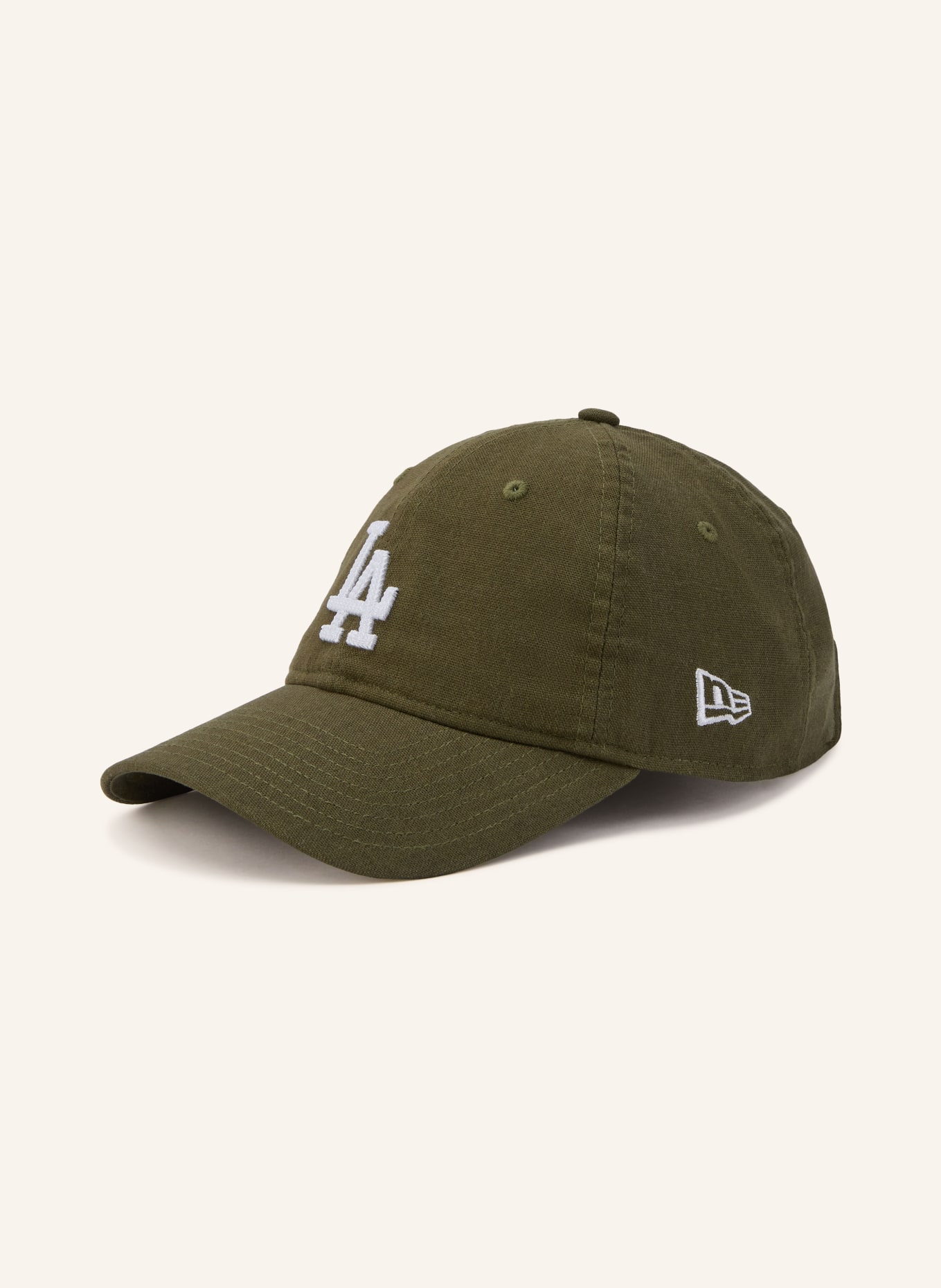 NEW ERA Cap 9TWENTY® mit Leinen: OLIV / WEISS
