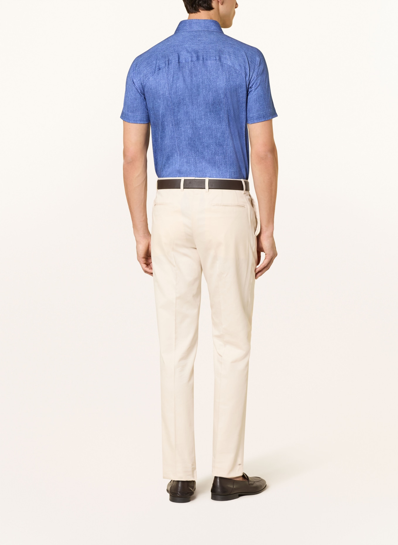 DESOTO Kurzarm-Hemd Slim Fit aus Jersey: BLAU